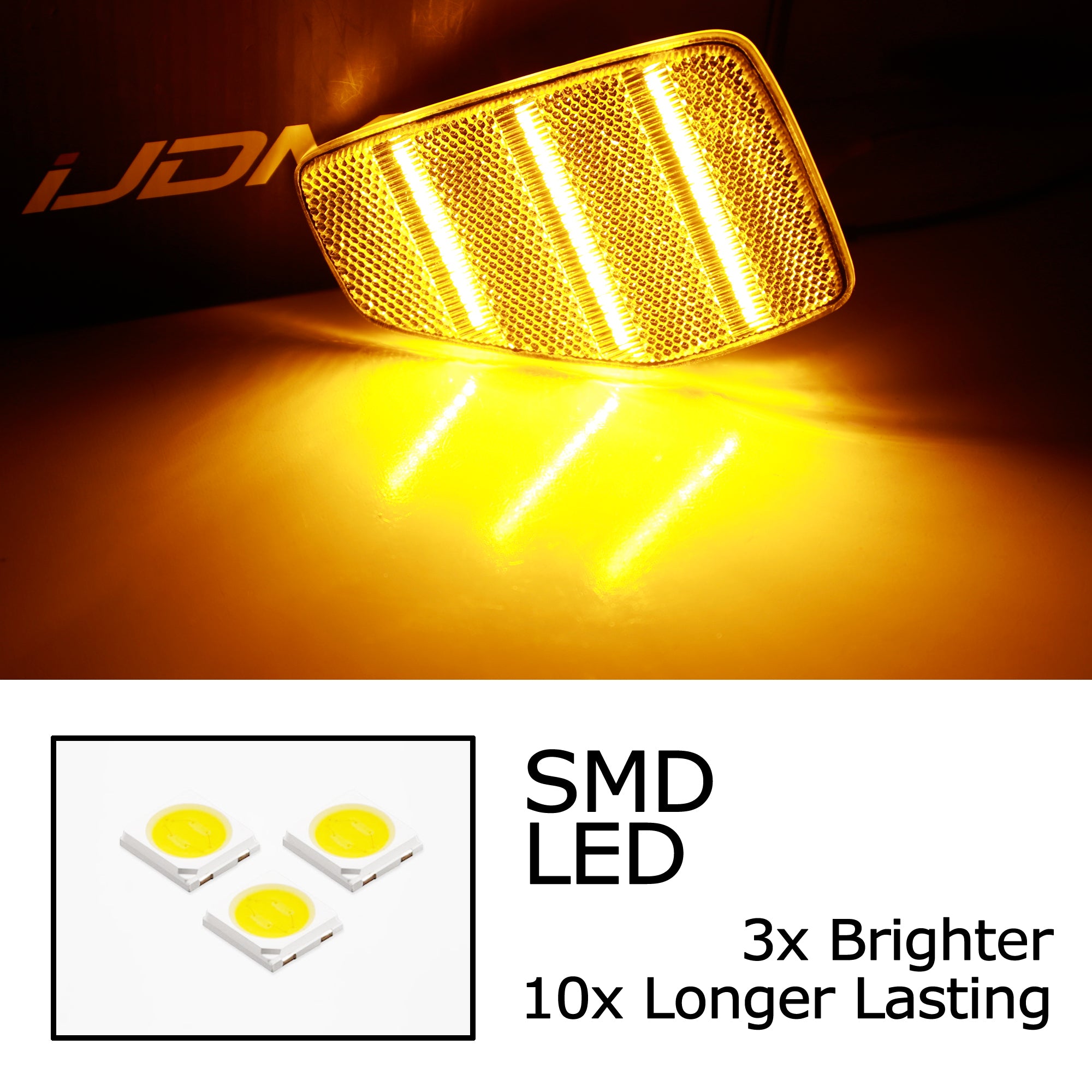 Amber LED Fender Side Markers for Hummer H3 & H3T - Triple Row Clear Lens Full LED Strip - Enhance Visibility & Style for Off-Road Adventures & Night Driving