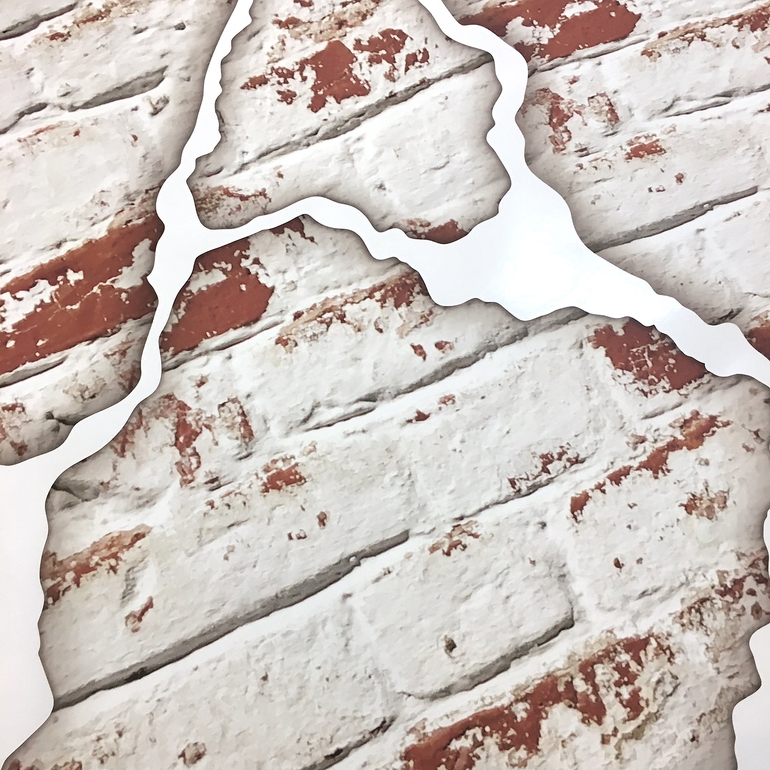 Faux White Brick Peel and Stick Wall Decals - Repositionable Matte Brick Wall Stickers for Home, Office & Event Decor