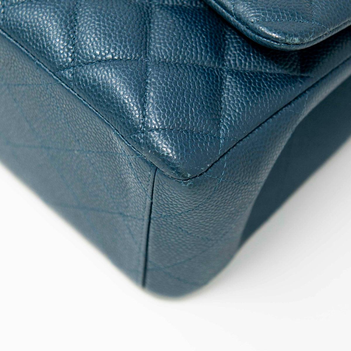 Chanel Blue Maxi Classic Flap Bag - Luxury Quilted Leather Shoulder Bag for Women | Perfect for Evening Parties, Weddings & Special Occasions