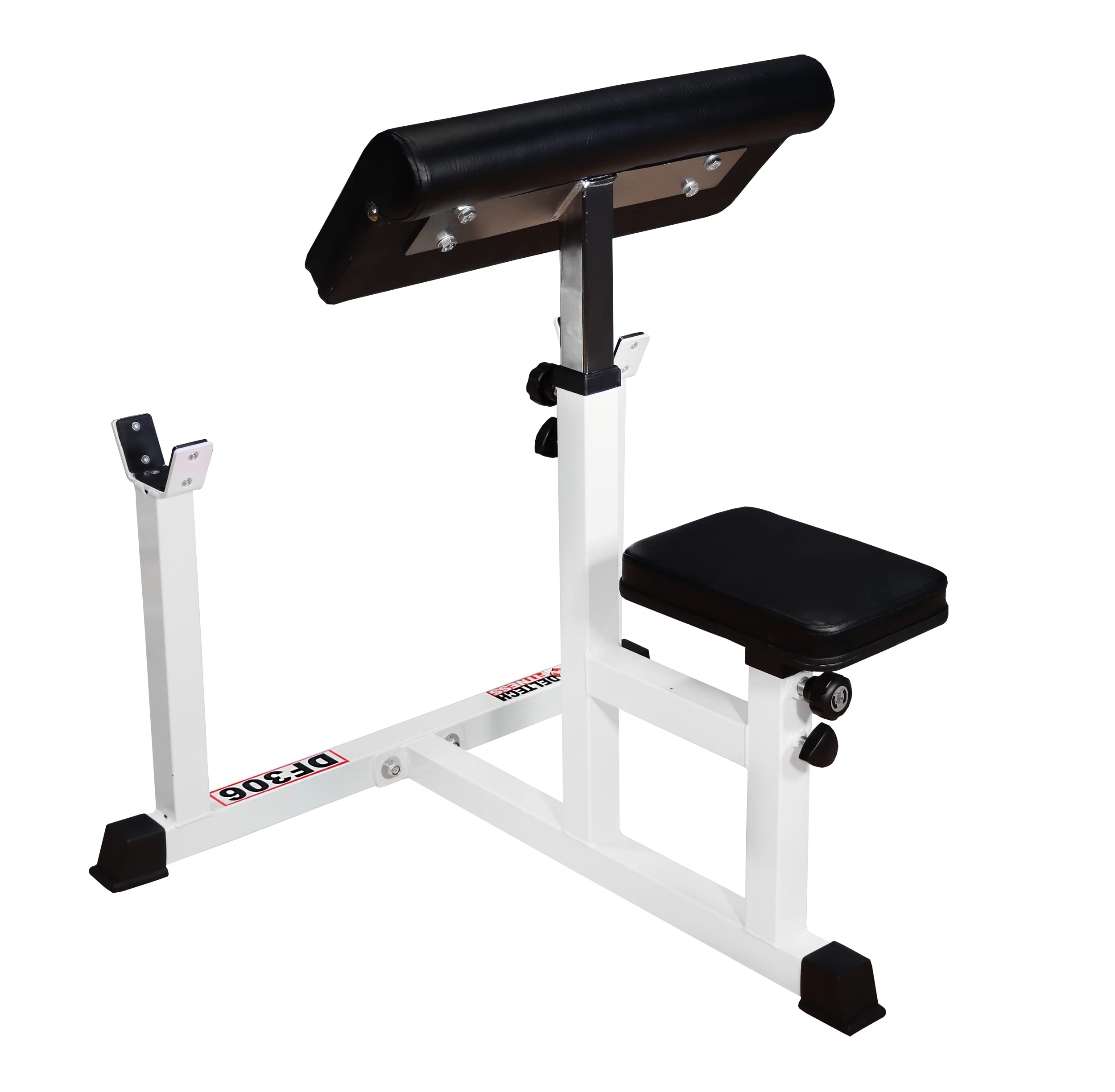 Deltech Fitness DF306 Pro Adjustable Preacher Curl Bench - 500 lbs Capacity Home Gym Equipment for Bicep & Arm Workouts - Perfect for Strength Training with Barbells & Dumbbells - Ideal for Home Gym, Personal Training & Fitness Studios