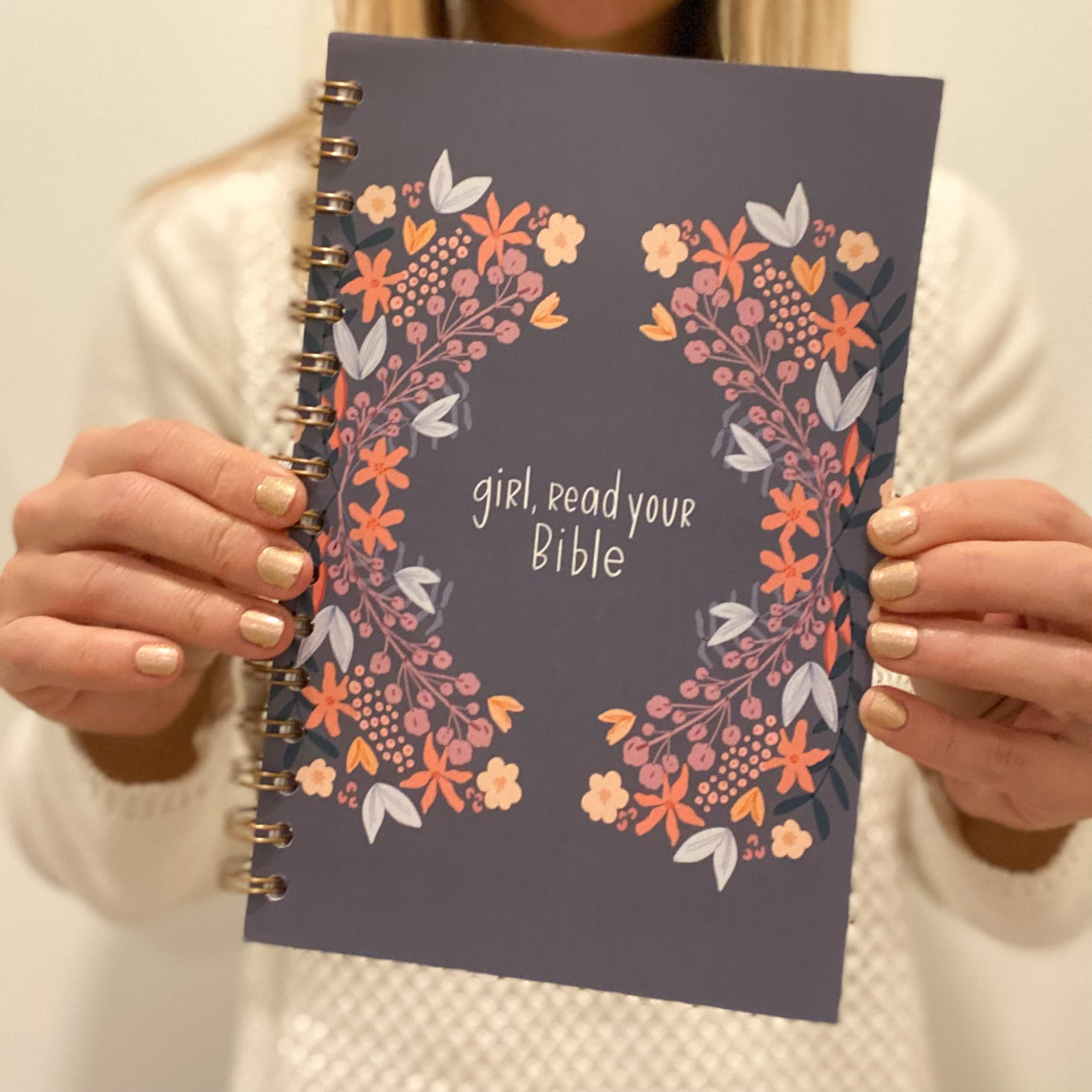 Prayer Journal by Swaygirls - Christian Spiral Notebook for Bible Study & Faith Journaling | Lined Softcover Wirebound Notebook | Perfect for Daily Devotionals, Scripture Writing & Bible Reading (Girl Read Your Bible)