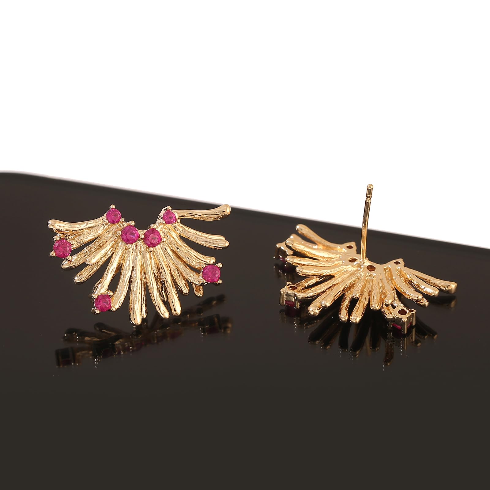 Chunky Gold Statement Earrings for Women - Elegant Cubic Zirconia Drop Dangle Earrings - Perfect for Party, Prom, Wedding & Evening Events - Fashion Jewelry Gift Idea