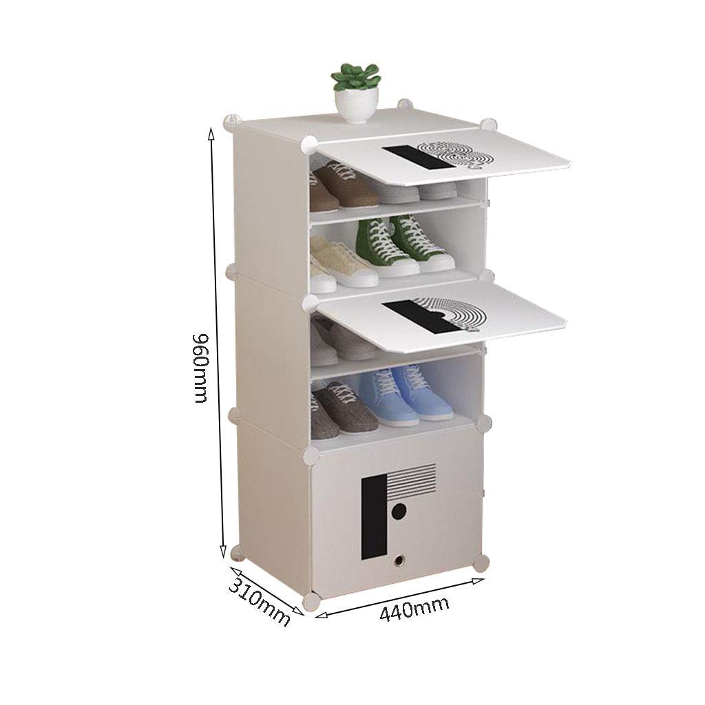 Plastic Shoe Rack Organizer - 5-Tier Storage Cabinet for Entryway, DIY Assembly Lightweight Space-Saving Shoe Shelf (White) | Perfect for Closet, Bedroom & Mudroom Organization