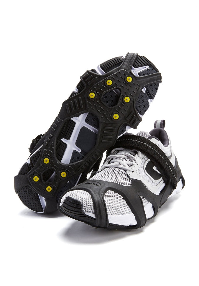 Icetrax V3 Tungsten Ice Cleats with Adjustable Velcro Straps - Secure Traction for Hiking, Running & Winter Sports