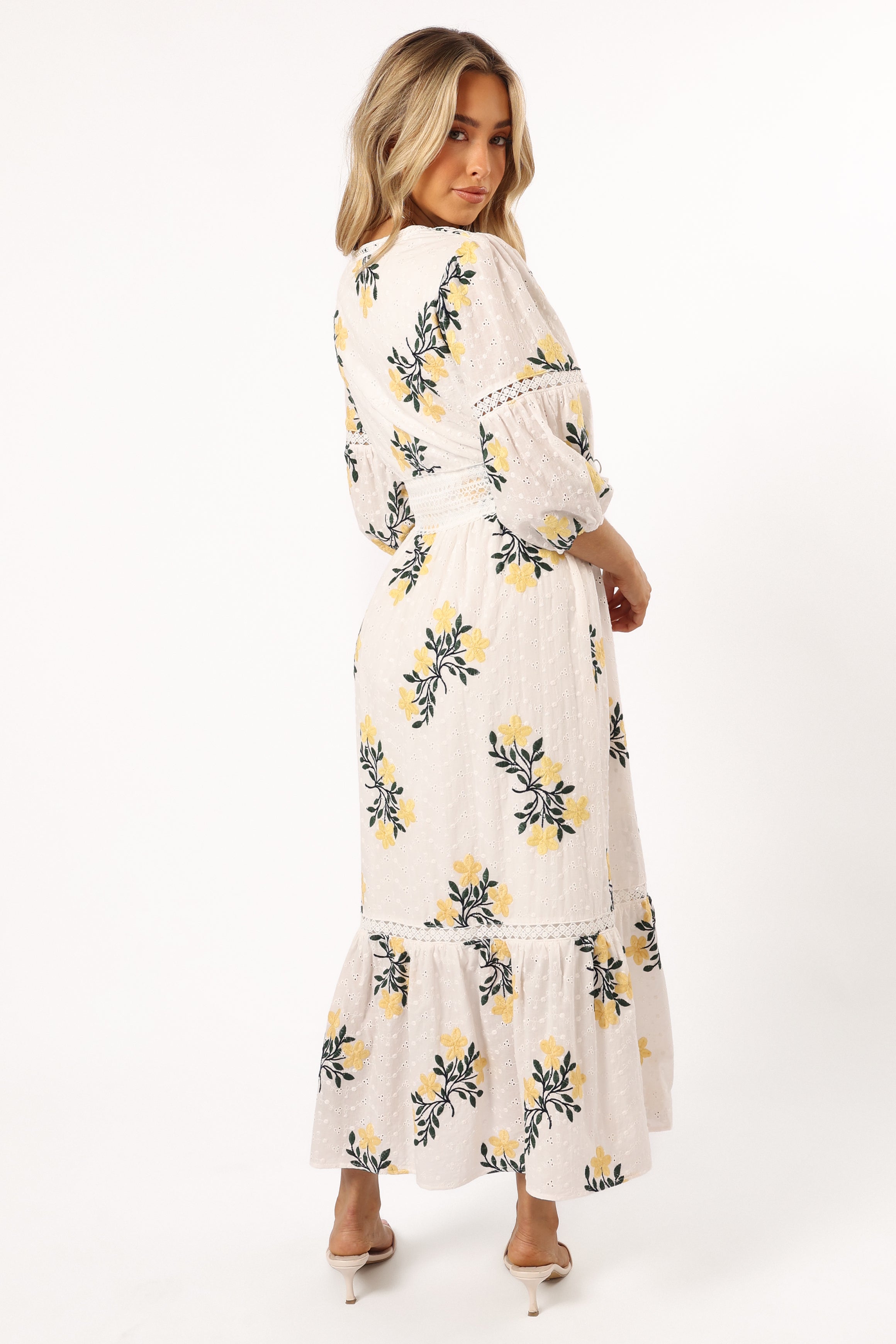 Christie Maxi Dress - White & Yellow Floral Print Summer Dress for Women | Beach, Vacation & Casual Wear