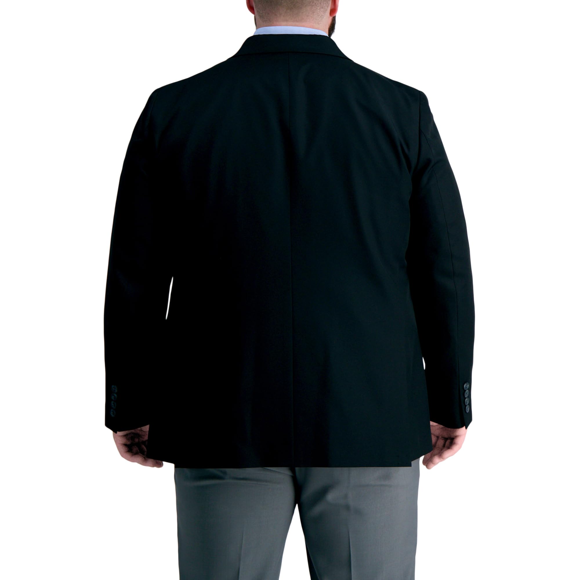 Haggar Men's Classic Fit Gabardine Blazer - The Active Series | Comfortable & Stylish Business Casual Jacket for Office, Weddings & Formal Events (Regular, Big & Tall Sizes)