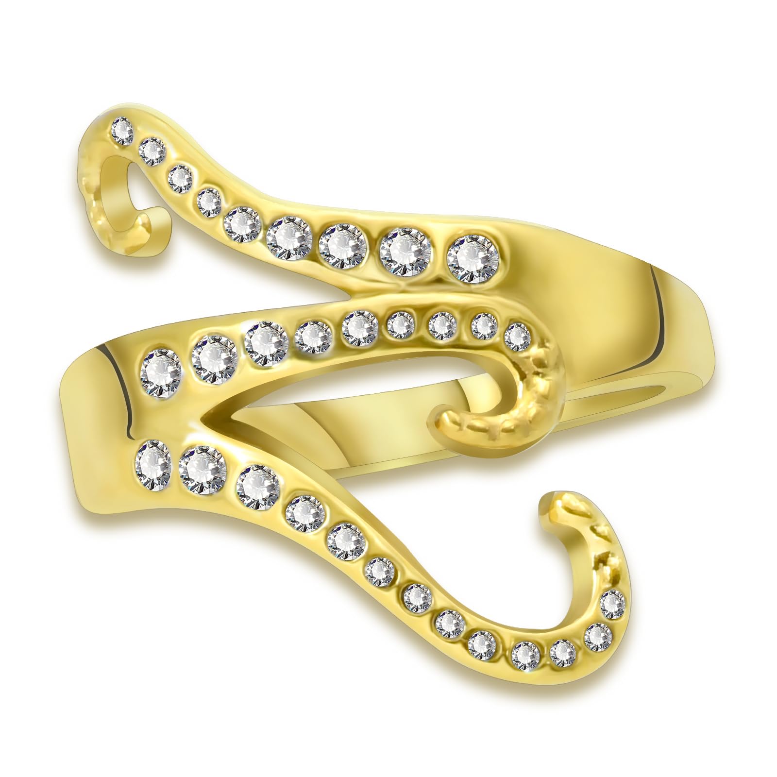 Adjustable Octopus Tentacle Ring for Men & Women - Black Pirate Sea Animal Jewelry - Perfect for Halloween Costumes, Cosplay, and Unique Gift Giving