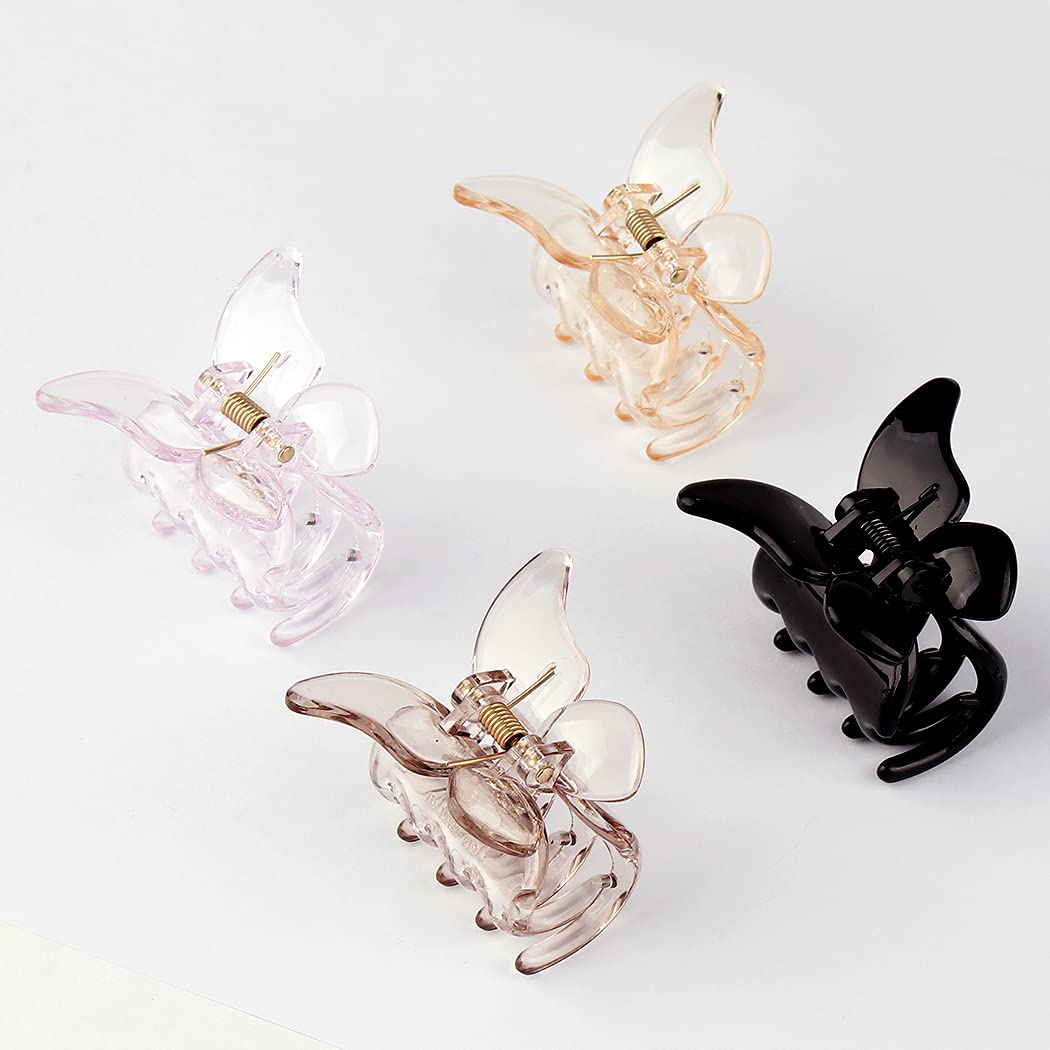 Canitor Butterfly Hair Clips for Women - 4 Pack Small 1.9