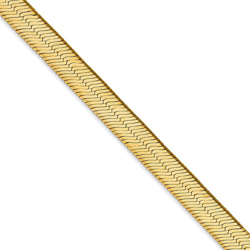 14k Yellow Gold Herringbone Chain Necklace - Elegant Jewelry for Women