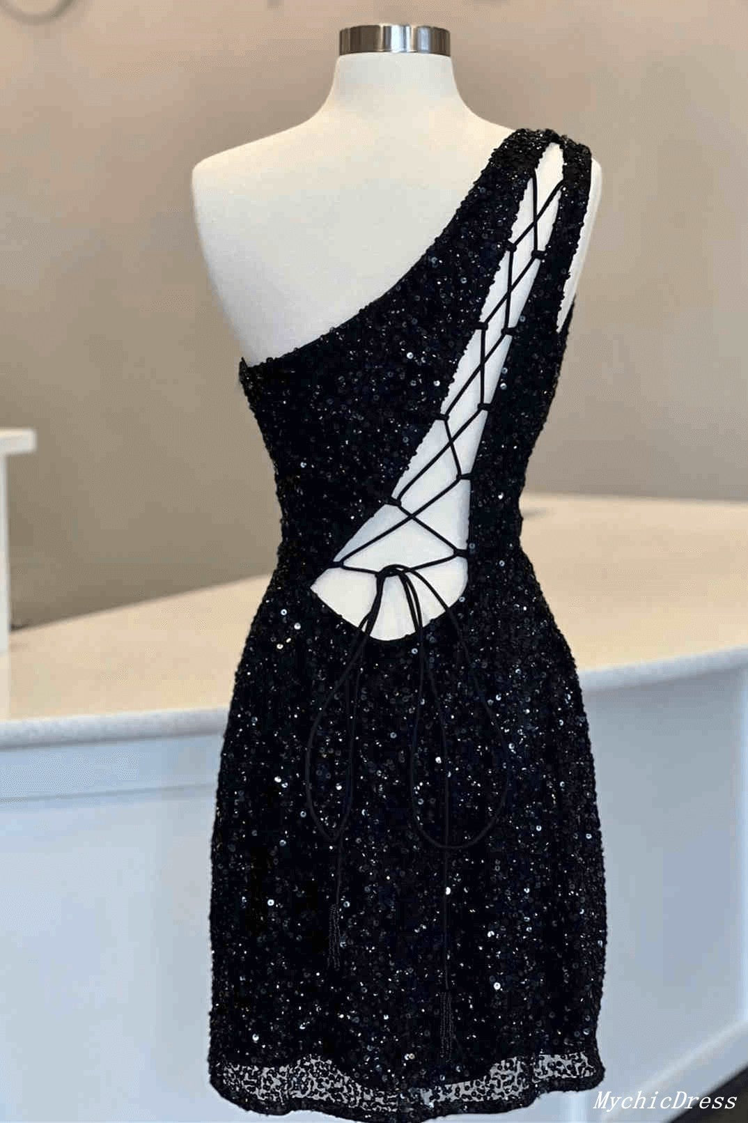 2025 Hot One Shoulder Sparkly Sequin Cocktail Dress for Homecoming & Parties | Elegant Tight Formal Dress for Prom, Night Out & Special Events