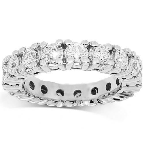 14K White Solid Gold Women's Diamond Eternity Ring Band 2.50 Carat Total Weight - Perfect for Anniversaries, Weddings & Special Occasions