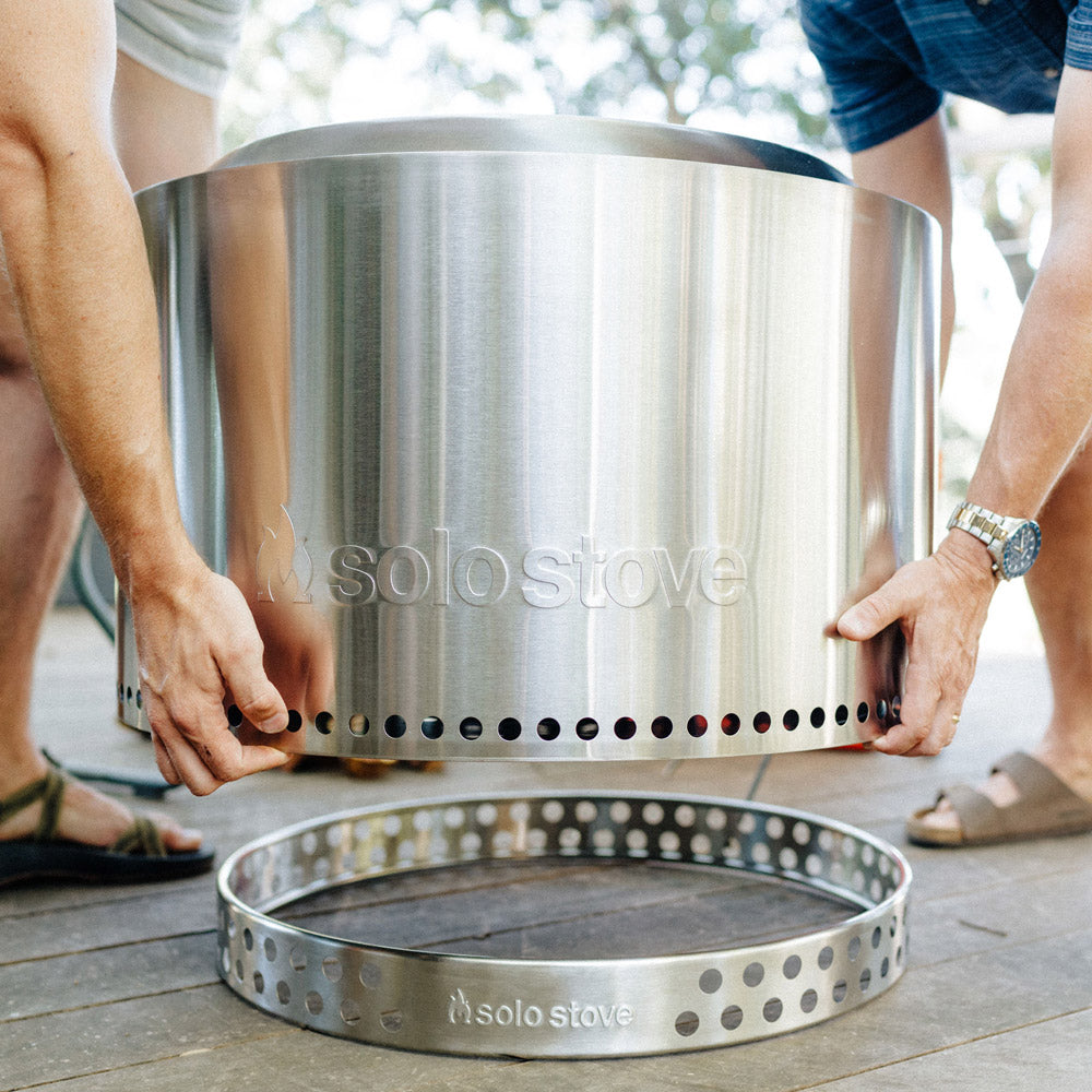 Solo Stove Yukon + Stand 2.0 - Smokeless Fire Pit for Outdoor Camping, Backyard, Patio & Bonfire - Stainless Steel Portable Fire Pit with Stand for Wood Burning - Perfect for Camping Trips, Backyard Gatherings & Outdoor Adventures