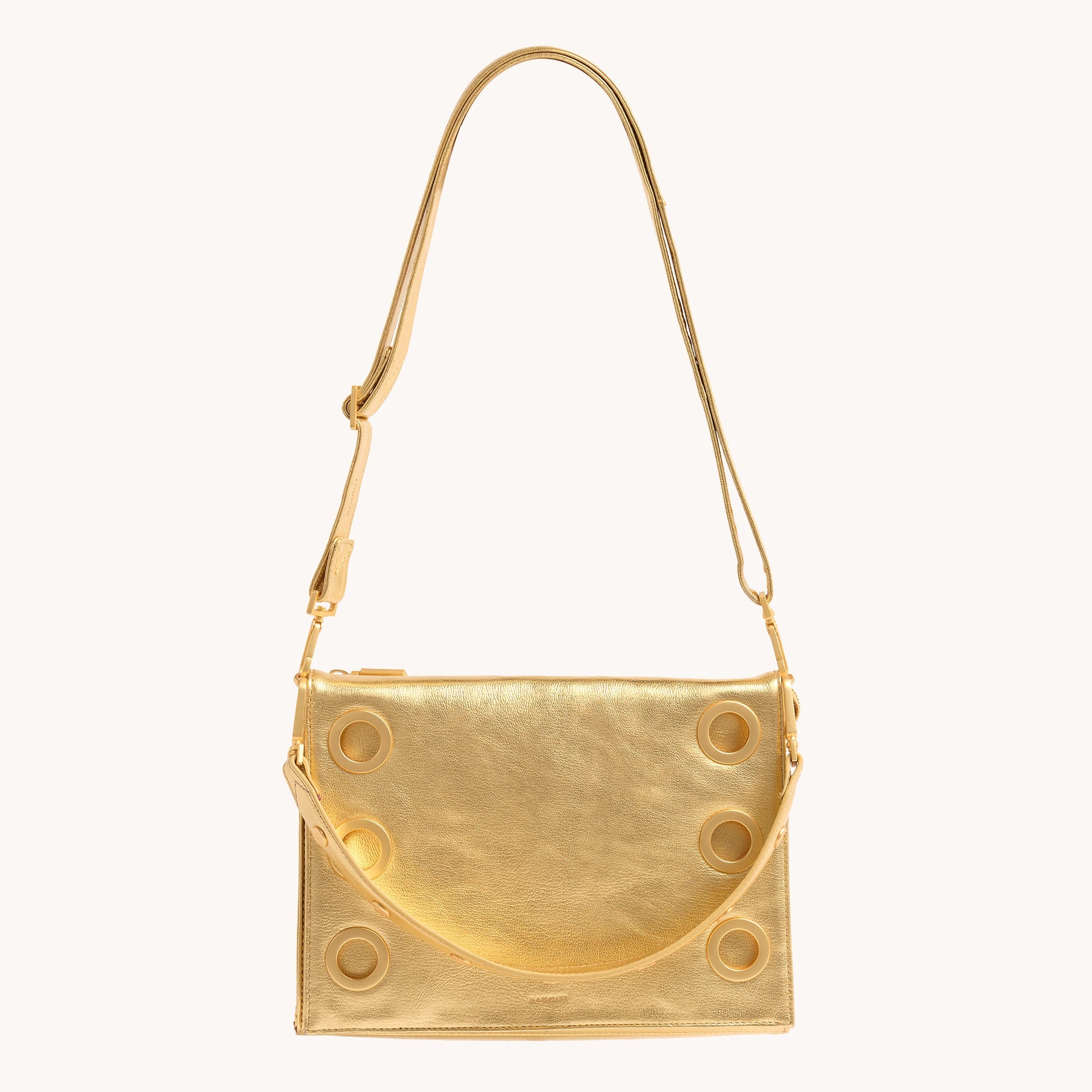 Montana Clutch - Gala Gold & Brushed Gold Hammered Large Crossbody Bag for Women | Perfect for Parties, Weddings & Evening Events