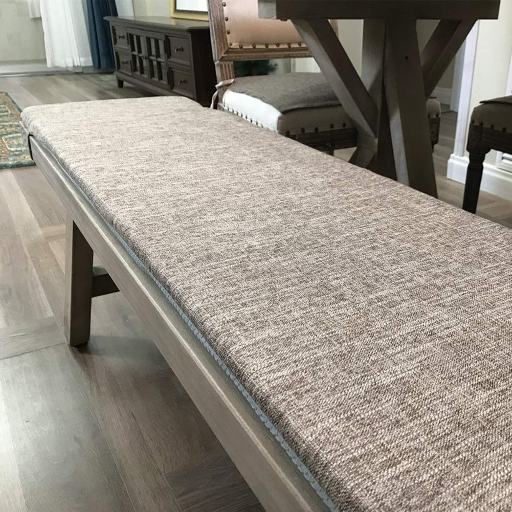 Non-Slip Japanese Style Long Dining Chair Cushion - Indoor/Outdoor Bench Seat Pad with Ties - Perfect for Bay Window, Patio, Deck & Dining Room - Brown 30x80cm (12x31inch)