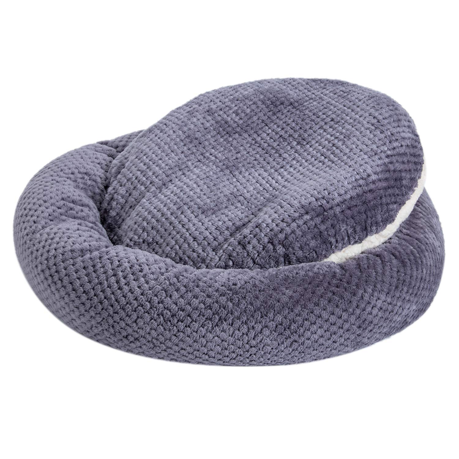 WONDER MIRACLE Fuzzy Deluxe Pet Bed - Super Soft Plush Dog & Cat Bed for Crates, Washable (24x24 Inch, Grape Purple) - Cozy Sleeping Spot for Pets in Living Room, Bedroom or Kennel