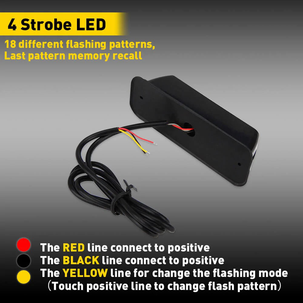 4-Pack Waterproof LED Emergency Strobe Light Bars - Amber & White Colors - for Trucks, Emergency Vehicles, Construction & Road Safety Warning Lights