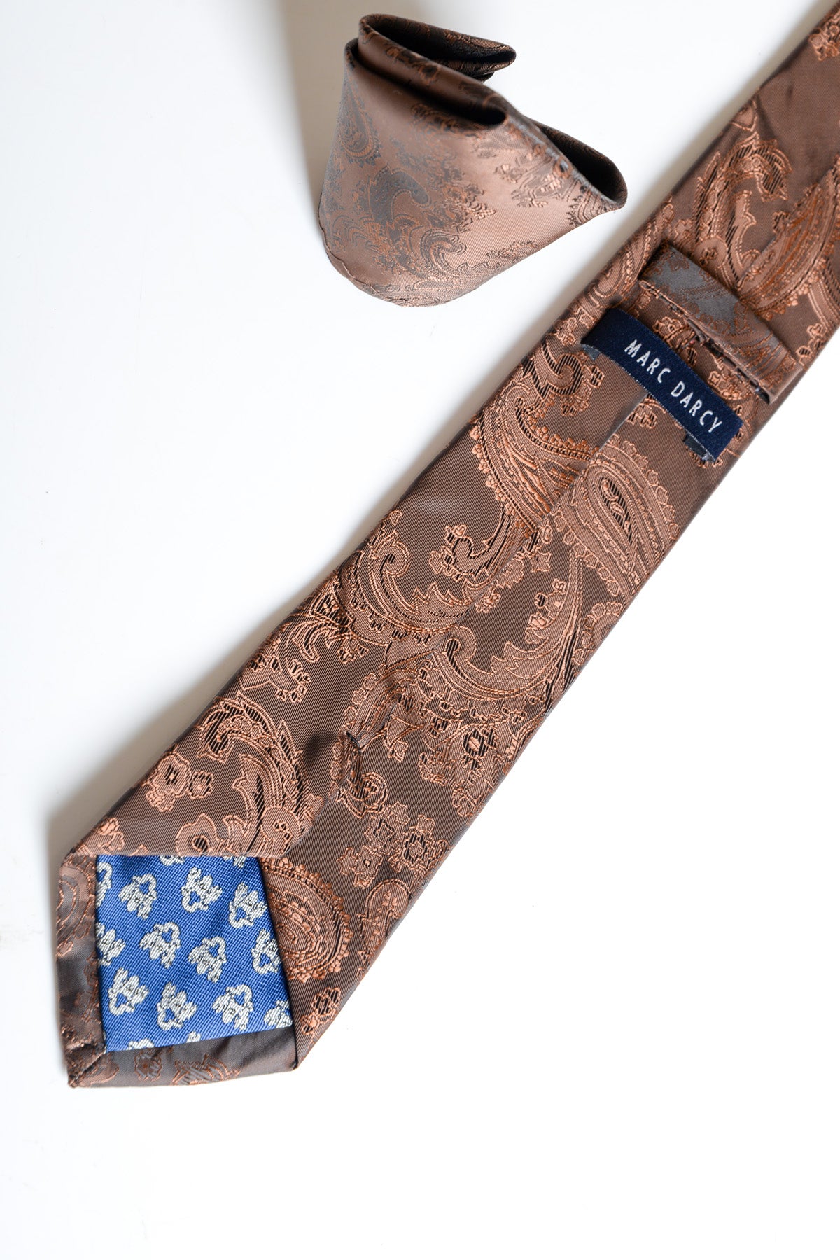 Stylish Brown Paisley Tie and Pocket Square Set for Men - Premium Silk Necktie & Handkerchief Combo - Perfect for Weddings, Business Meetings & Formal Events