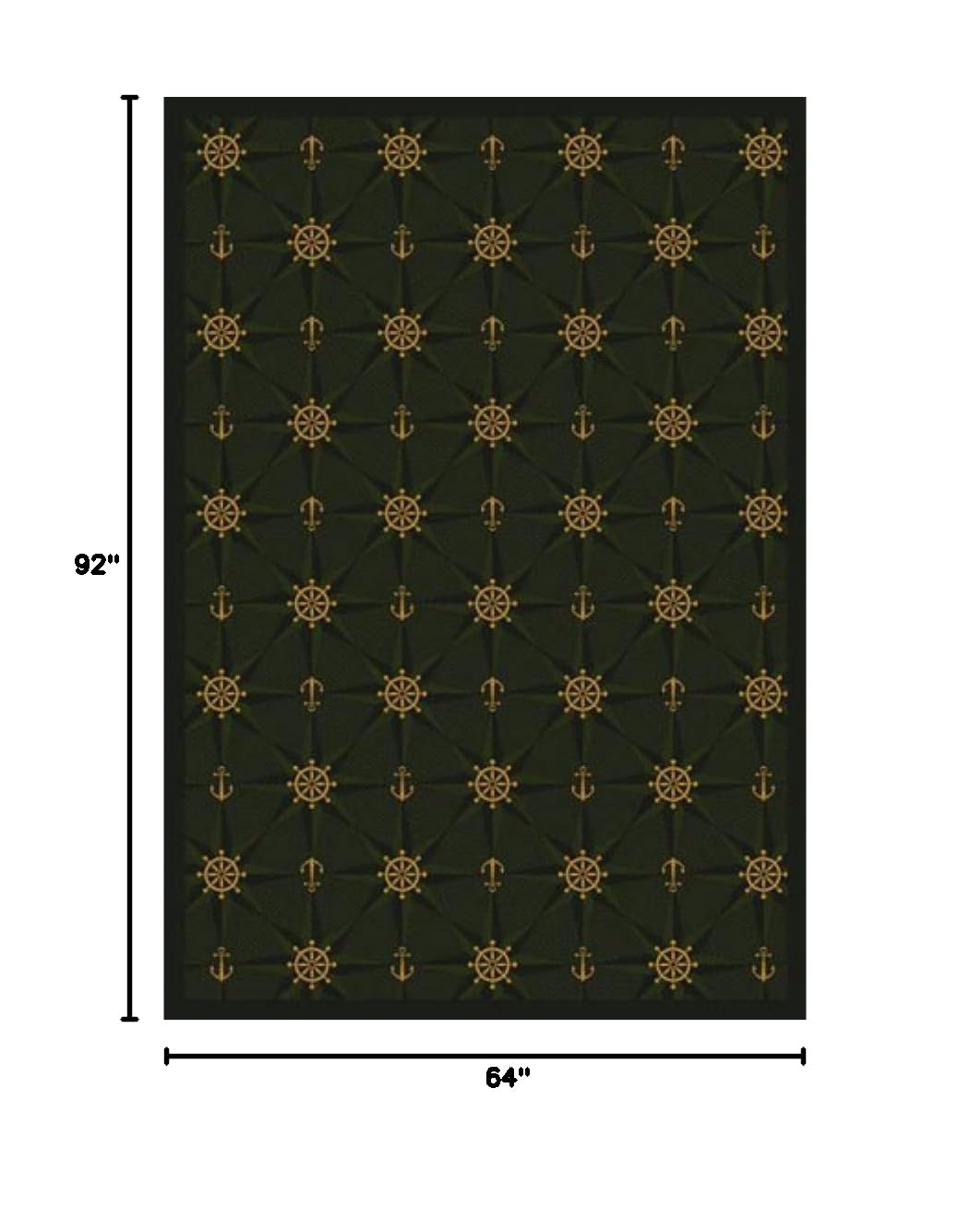 Joy Carpets Kaleidoscope Mariner's Tale Whimsical Area Rugs - Emerald Green Non-Slip Living Room Rug for Kids Bedroom & Playroom Decor