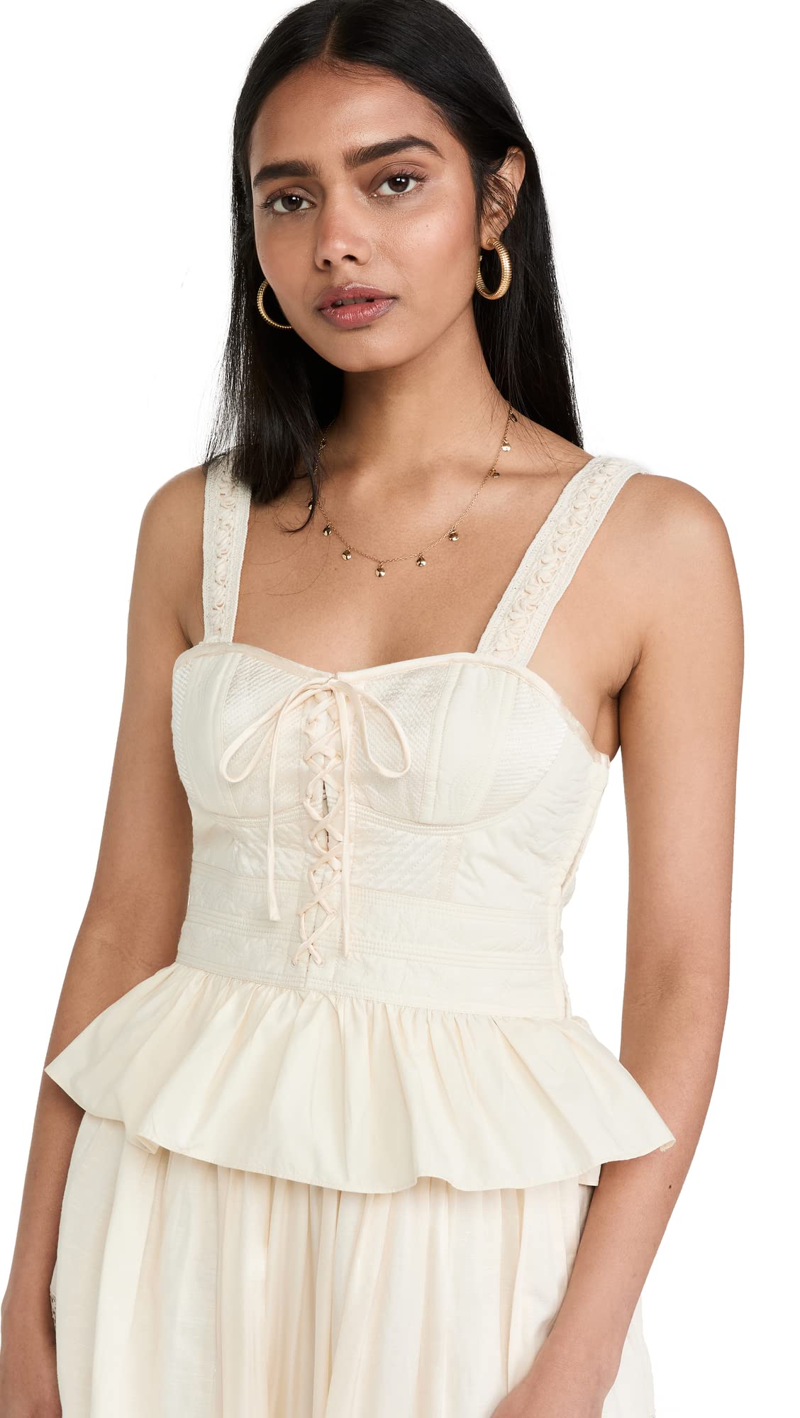 Ulla Johnson Women's Orla Top - Ivory & Off White Blouse Size 10 | Elegant Boho Chic Shirt for Casual Wear, Date Night & Summer Outfits