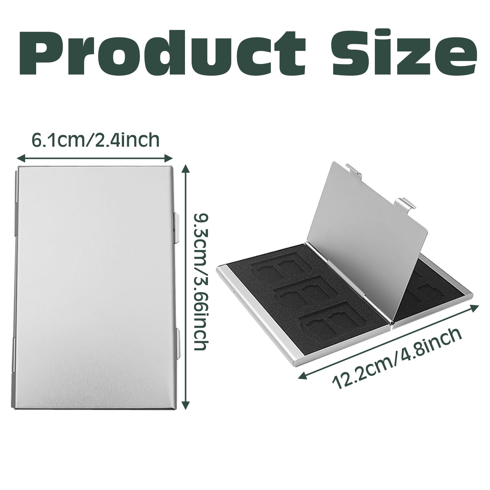KASESSS 2-Pack Slim Aluminum Alloy SD Card Holder - 12 & 15 Slot Micro SD/TF Memory Card Storage Case | Portable Double-Layer Organizer for Photographers, Videographers & Tech Enthusiasts