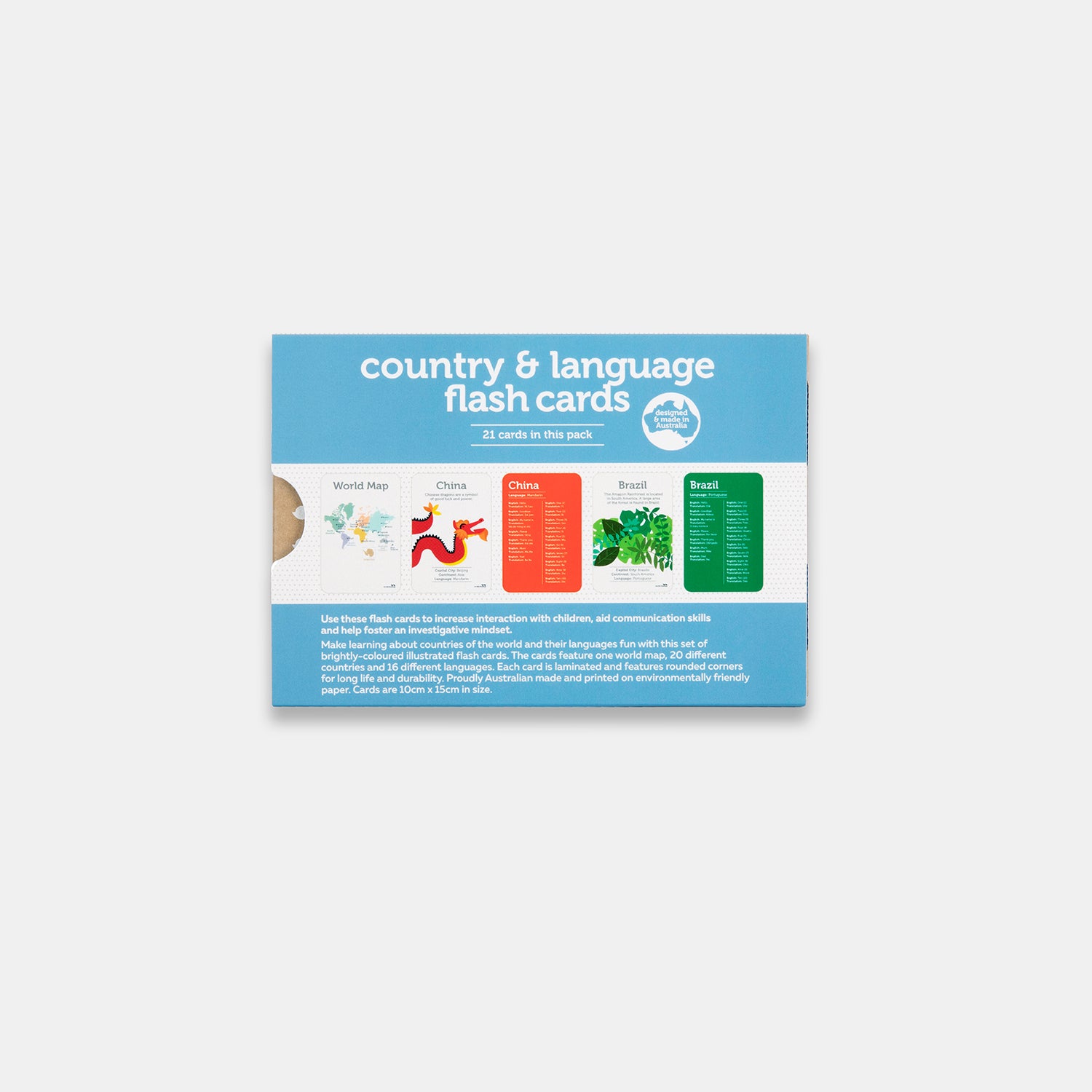 Bilingual Country and Language Flash Cards for Kids - Learn Geography & Vocabulary | Perfect for Homeschooling & Classroom Learning