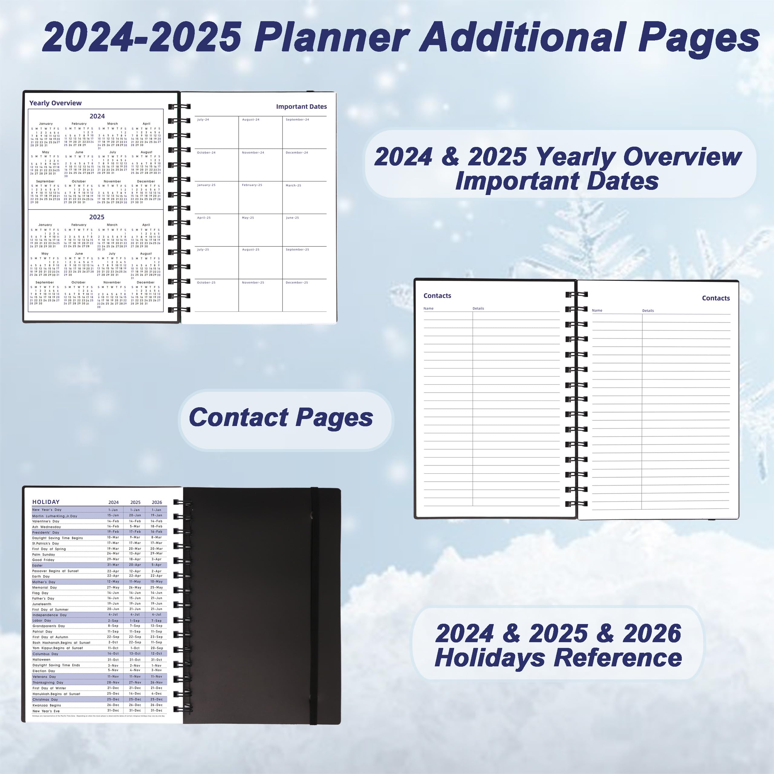 2024-2025 Academic Planner | 18-Month Weekly & Monthly Planner (July 2024-Dec 2025) with Tabs | A5 Size Daily Organizer with 100GSM Thick Paper | Perfect for Students, Professionals & Goal Tracking | Black Hardcover Planner