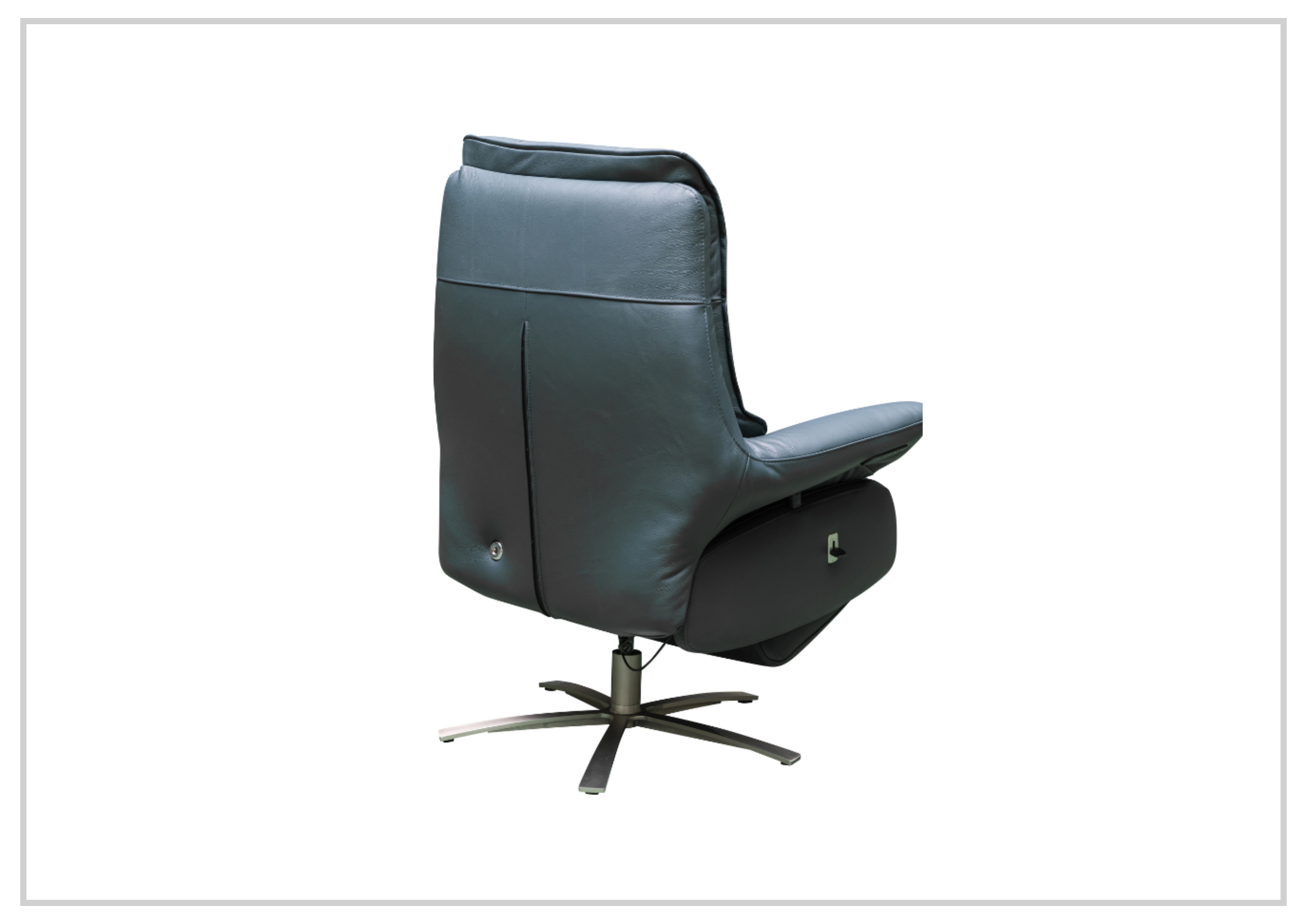 Klaussner Serano Blaze Blue Leather Swivel Power Recliner Lift Chair - Electric Massage Recliner for Living Room, Home Theater & Elderly Care - Comfortable Adjustable Sofa with USB Charging Port