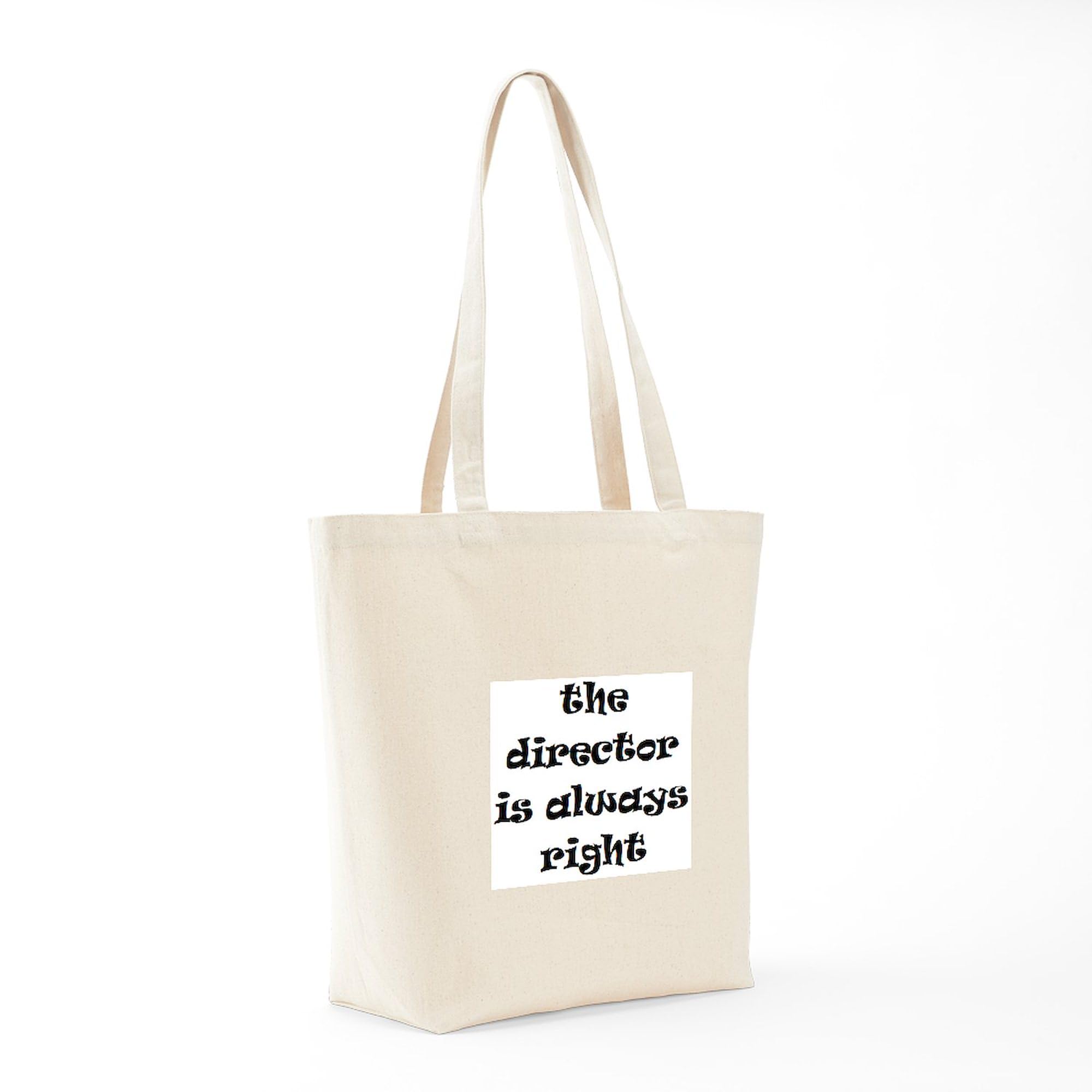 Director Always Right Tote Bag - Natural Canvas Reusable Shopping Tote for Work, Office & Groceries - Eco-Friendly Cotton Tote Bag for Women & Men
