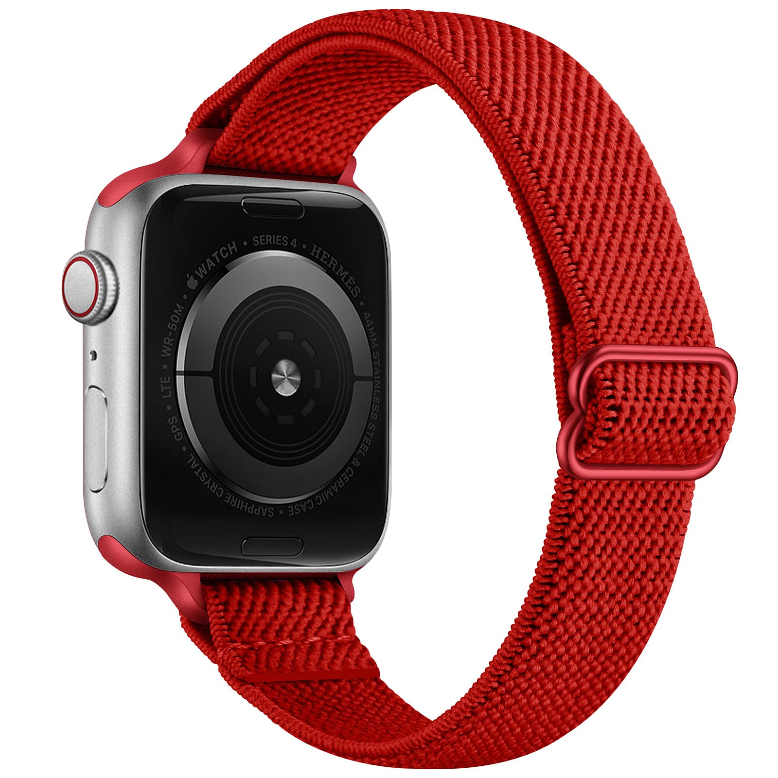 SICCIDEN Slim Stretchy Nylon Apple Watch Bands for Women - Compatible with iWatch SE2/SE/Series 8/7/6/5/4/3/2/1 (41mm 40mm 38mm) - Dark Red & Red - Perfect for Workouts, Running & Everyday Wear