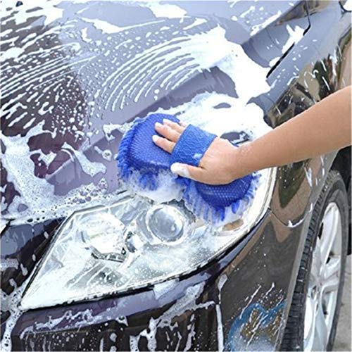 Premium Microfiber Chenille Car Wash Sponge Mitt with Built-in Hand Strap - Ultra Soft Scratch-Free Cleaning Glove for Cars, Trucks, SUVs & Motorcycles - Perfect for Hand Washing, Waxing & Detailing