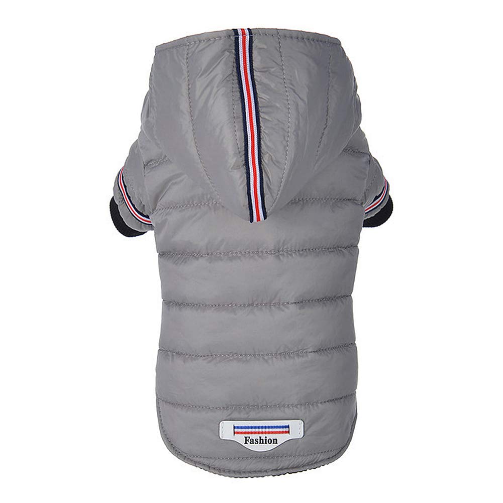 Small Dog Winter Jacket - Warm Puppy Coat for Small & Medium Dogs, XS Gray M - Cozy Pet Outfit for Cold Weather Walks & Outdoor Adventures