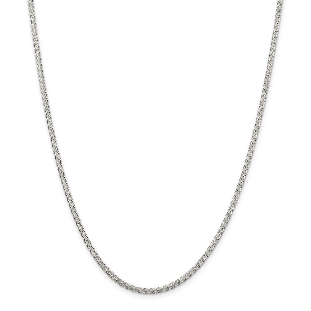2.5mm Solid 925 Sterling Silver Spiga Chain Necklace with Lobster Clasp - Durable Round Cable Link Design for Women & Men, Perfect for Layering, Gift Giving or Everyday Wear