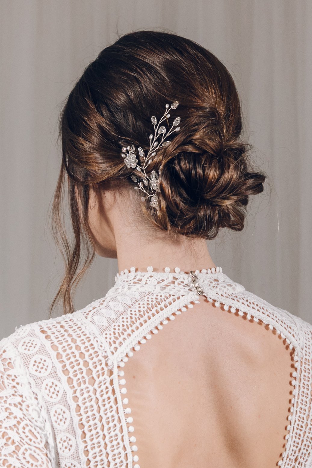 Ella Elegant Small Crystal Floral Silver Hair Vine Headpiece - Perfect for Weddings, Prom, Bridal Accessories & Special Occasions