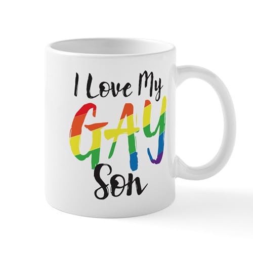 White - I Love My Gay Son Mug