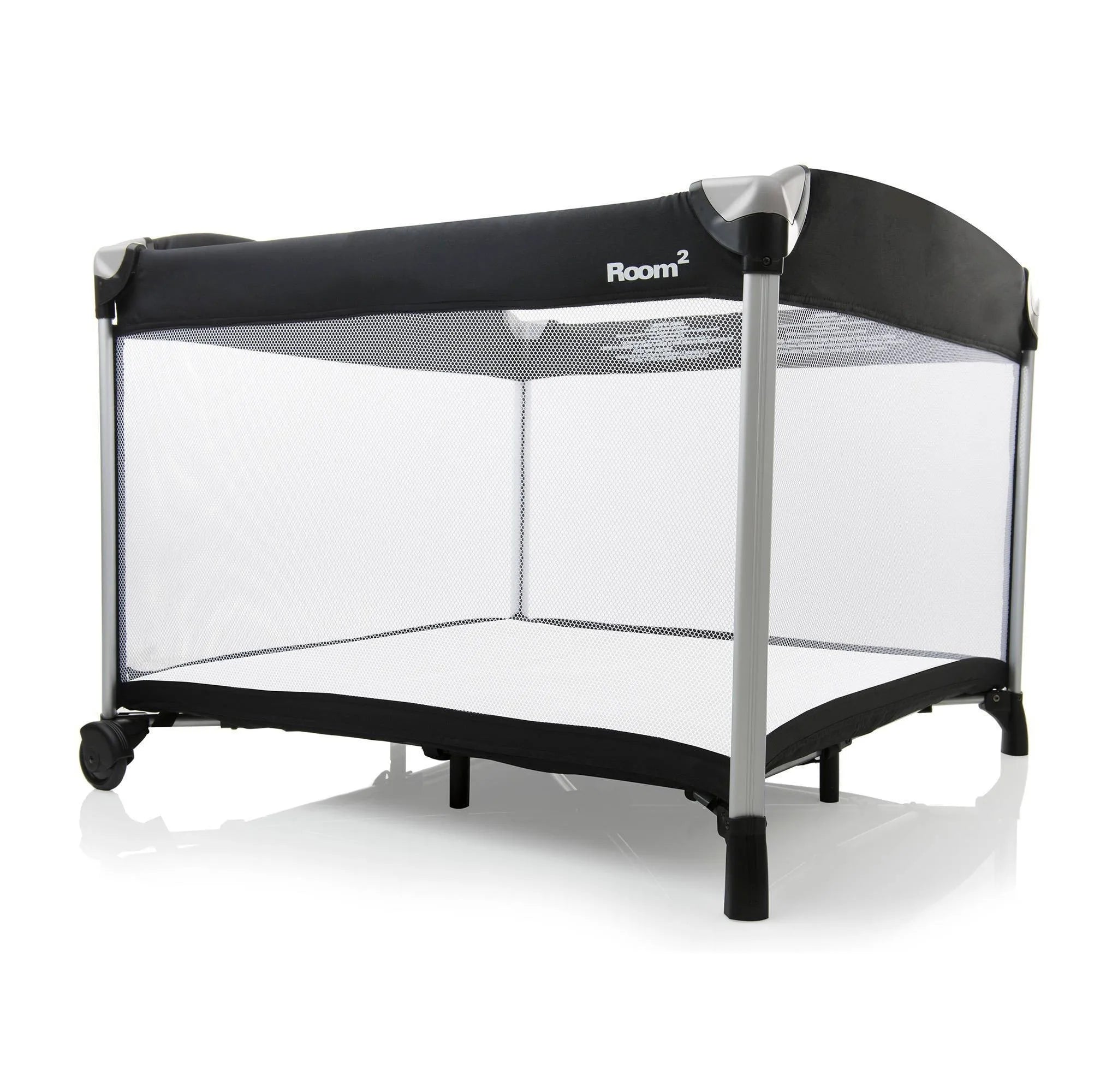 Room2 Largest Portable Playpen Playard - Black Baby Play Yard for Indoor & Outdoor Use - Perfect for Travel, Home, and Daycare Safety