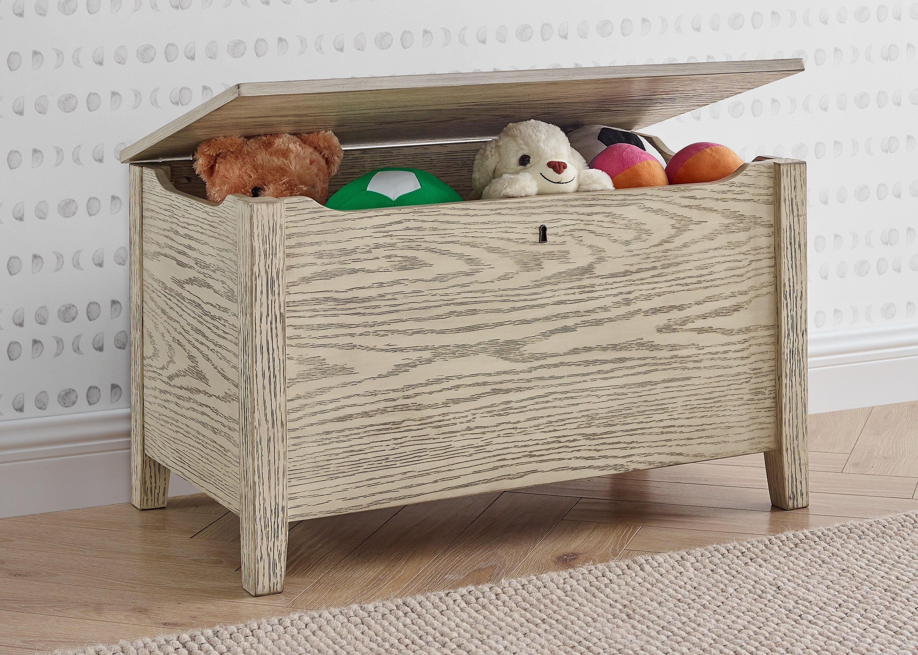 Rustic Farmhouse Toy Storage Box - Wooden Kids Toy Organizer for Nursery, Playroom & Bedroom - Perfect for Storing Toys, Books & Games