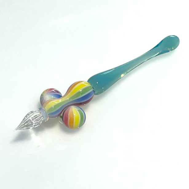 Japanese Glass Dip Pen Rest - Rainbow Calligraphy Nib Holder for Ink Writing & Art - Perfect for Calligraphy, Drawing, and Decorative Desk Display