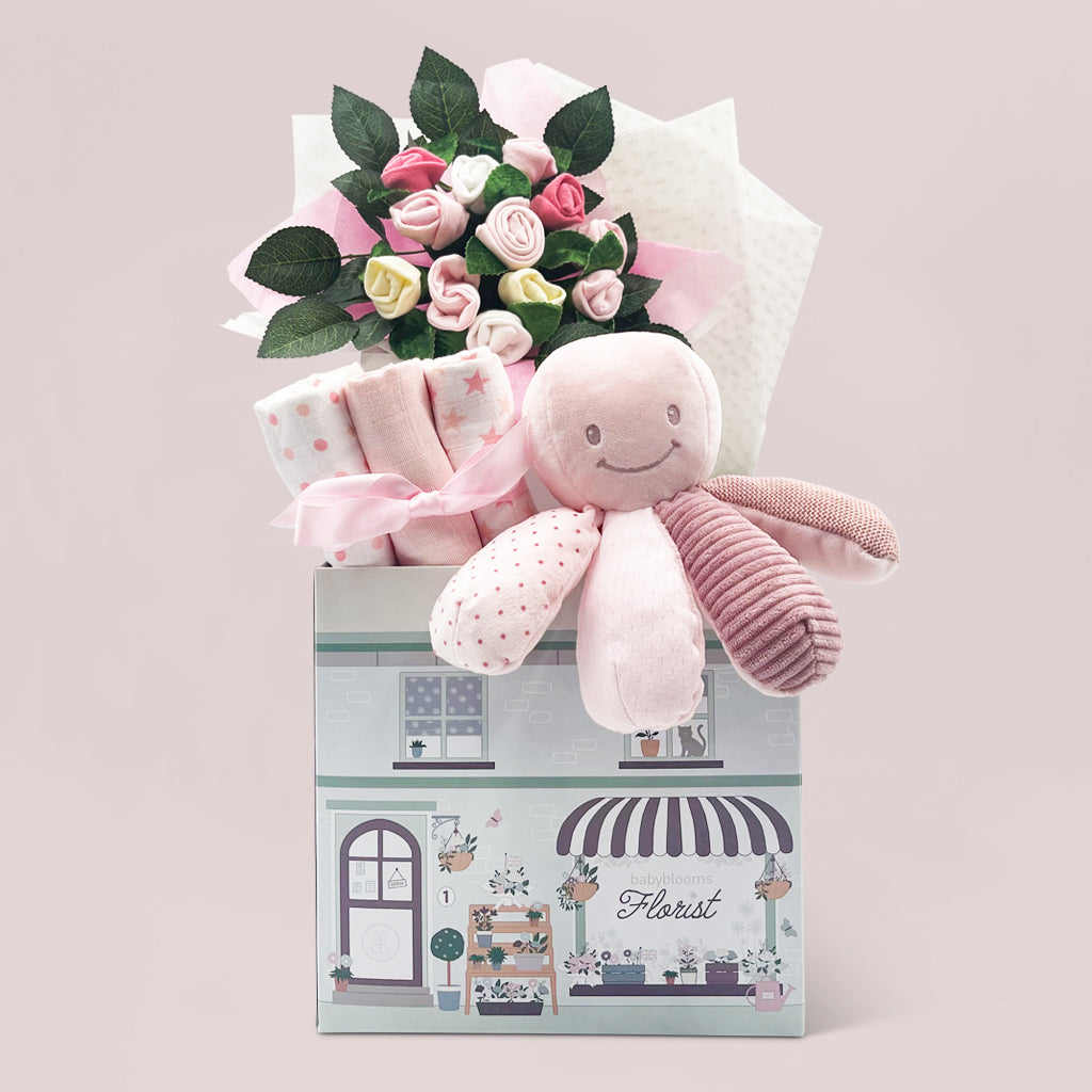 Adorable Pink Activity Octopus Welcome Baby Hamper - Perfect for Newborn Gifts, Baby Showers & Nursery Decor