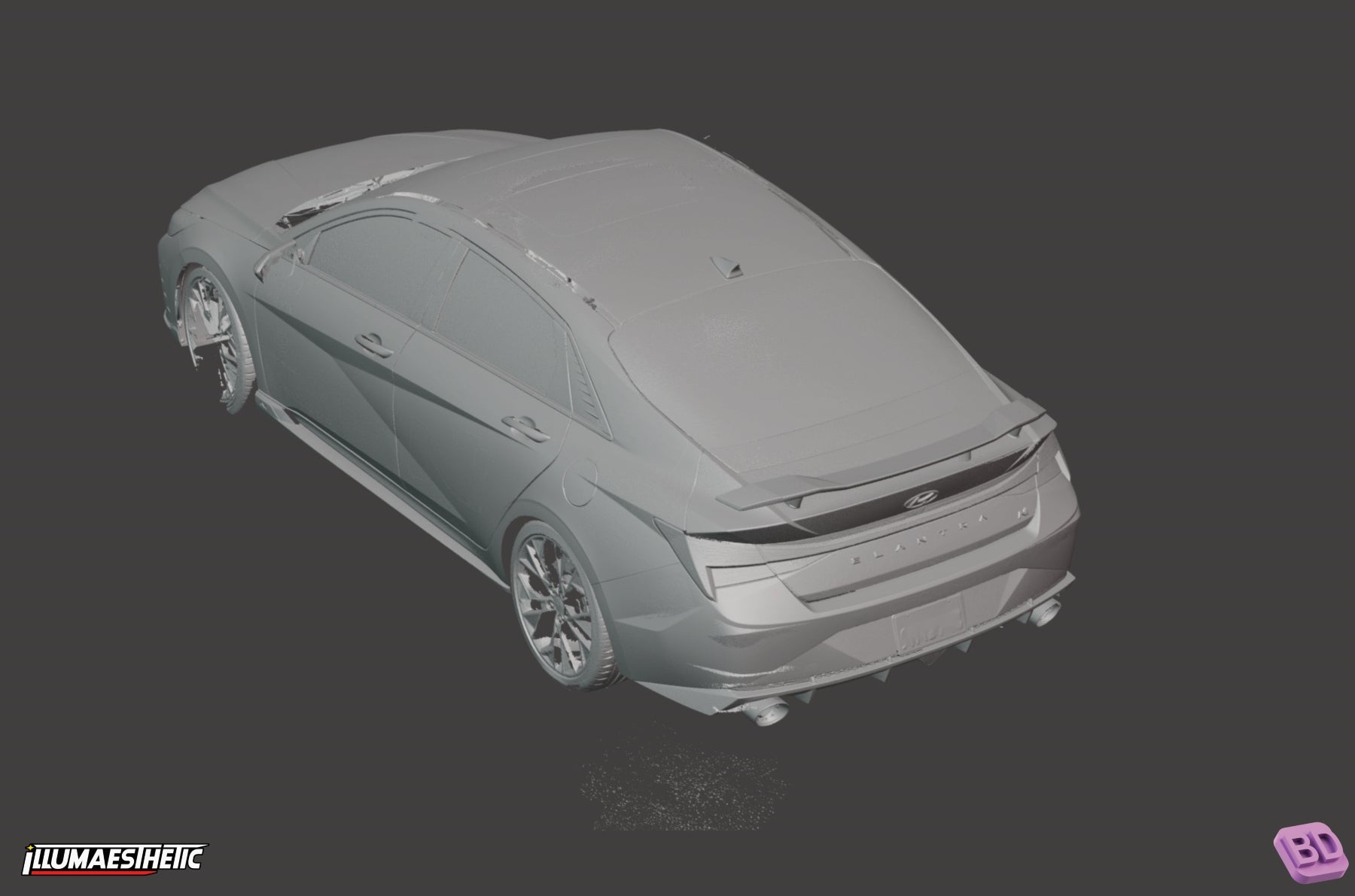2020+ Hyundai Elantra CN7 N 3D Scan Model - High Precision Car Accessory for Racing Simulation & Automotive Design