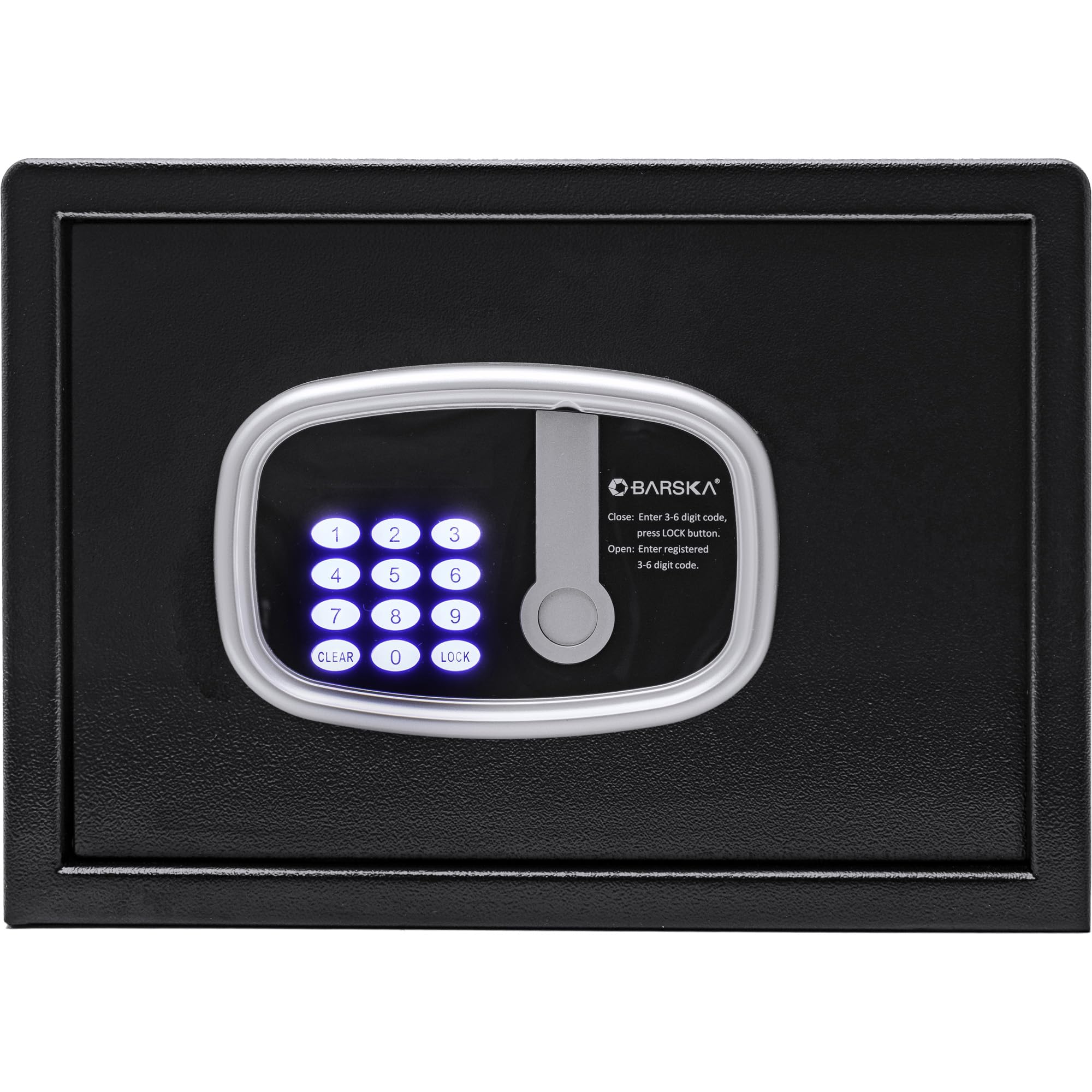 Barska Digital LED Keypad Hotel Safe with Motorized Locking Bolts & Interior Light - Secure Document Storage for Home, Office, and Hotel Use