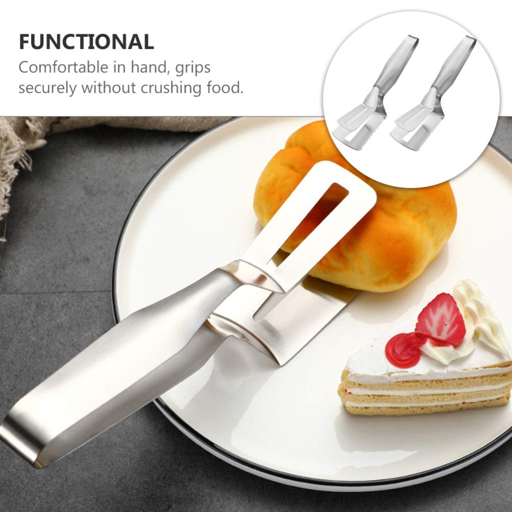 DOITOOL 2-Pack Stainless Steel Food Tongs - Bread Clip, Serving Tongs, BBQ & Steak Clamps for Kitchen, Cooking & Grilling | Perfect for Restaurants, Picnics & Home Use