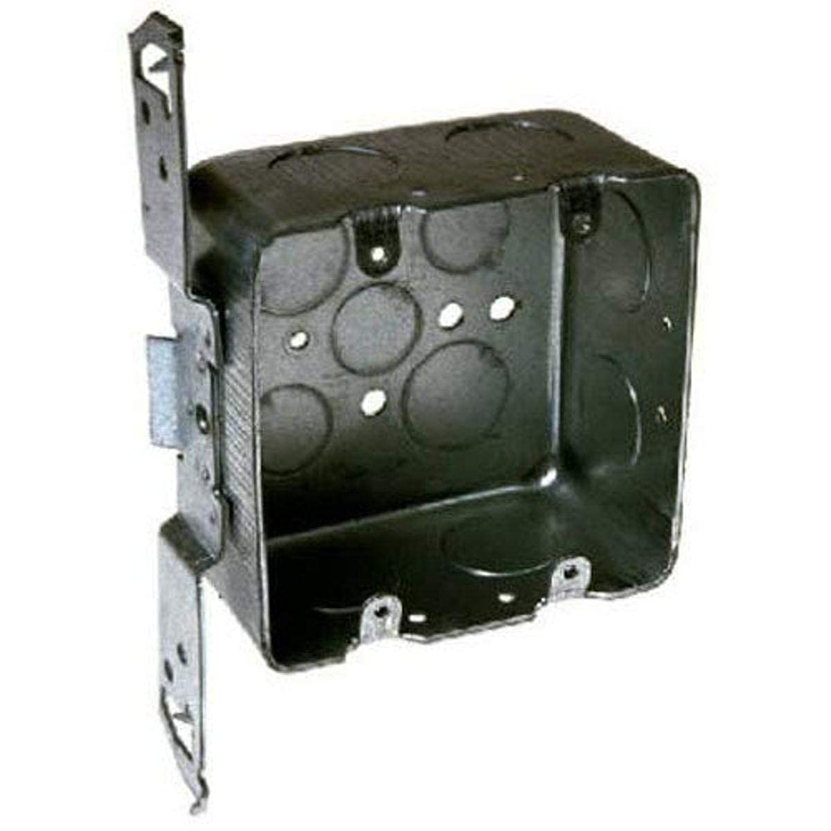 Hubbell Raco 7-Piece 4-11/16 Inch Square Electrical Work Box Kit - 30-50A Receptacle, 2.141 Inch Diameter, Gray (878) - Ideal for Commercial Wiring, Exposed Work, and Industrial Electrical Installations