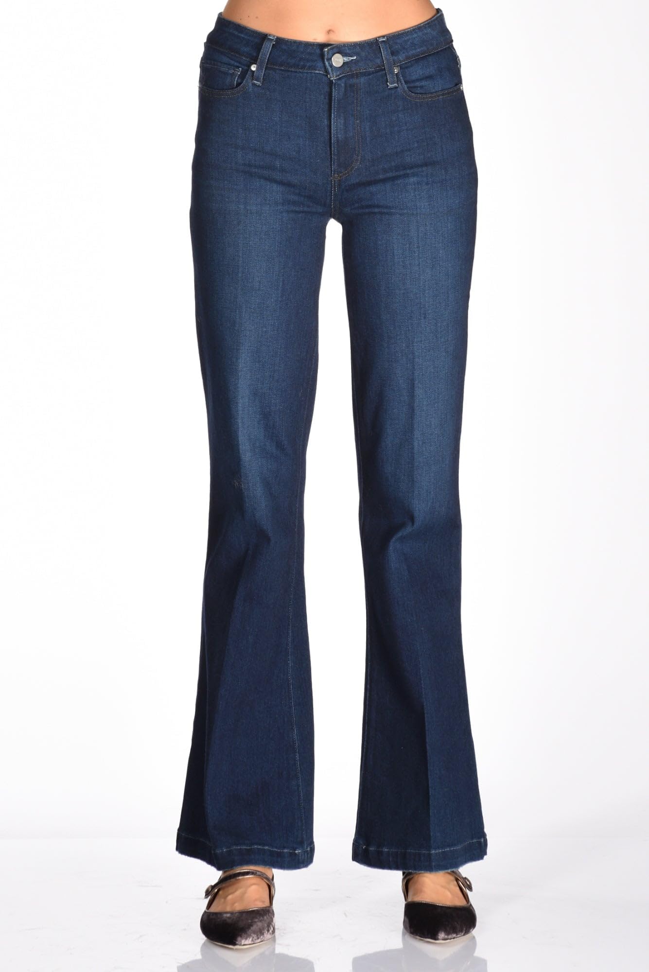 PAIGE Women's Genevieve Fog Luxe Coating Jeans - High Waist Skinny Denim Pants for Casual & Night Out | Comfortable Stretch Jeans for Everyday Wear