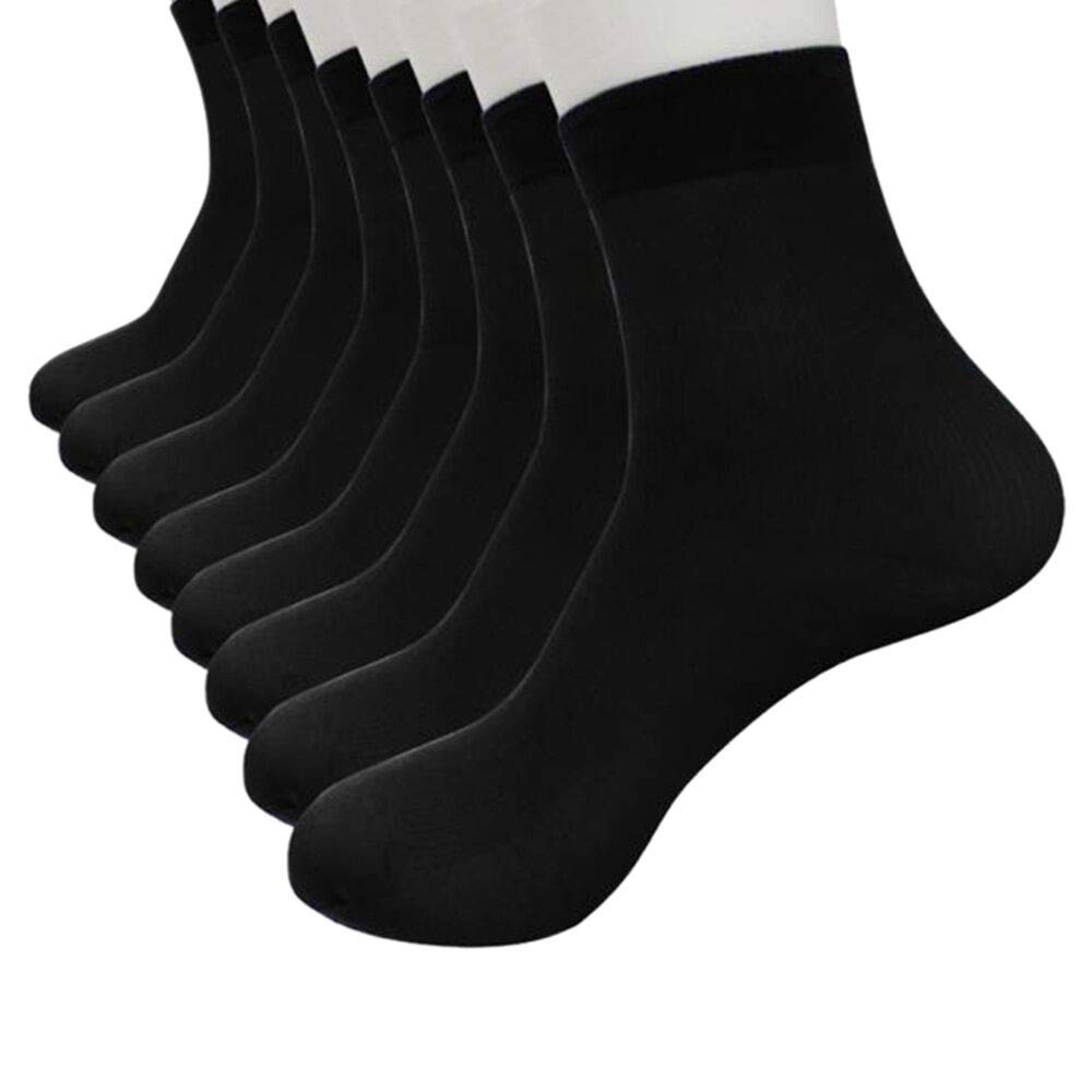 Amber Women's Bamboo Fiber Socks - 8 Pairs Ultra-Thin Elastic Silky Short Stockings for Everyday Comfort & Style - Perfect for Work, Yoga & Casual Wear