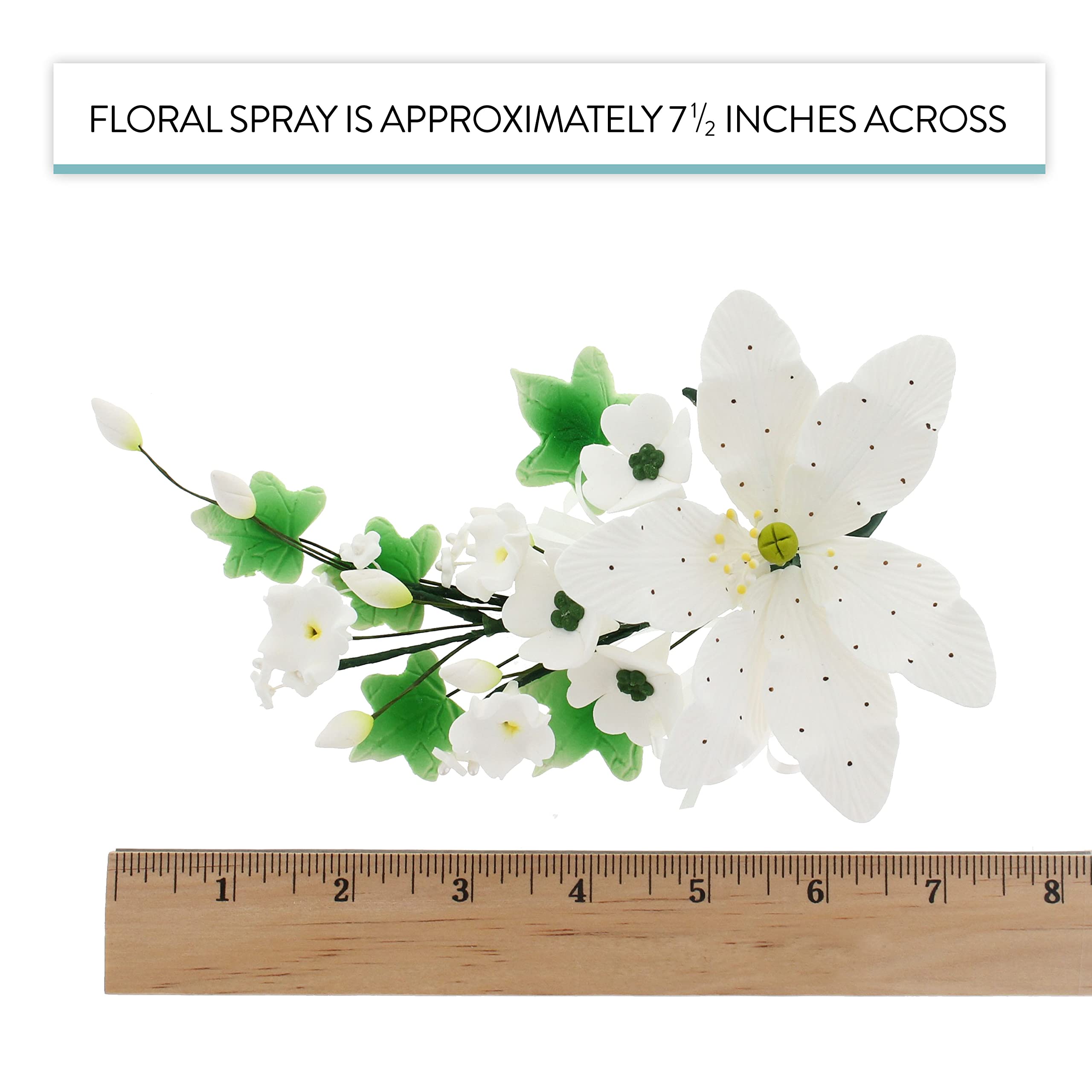 Chef Alan Tetreault White Sugar Cake Flowers - Wedding Cake & Easter Lily Topper Spray (1 Count) | Edible Decor for Cakes, Cupcakes & Desserts | Perfect for Weddings, Easter & Special Occasions