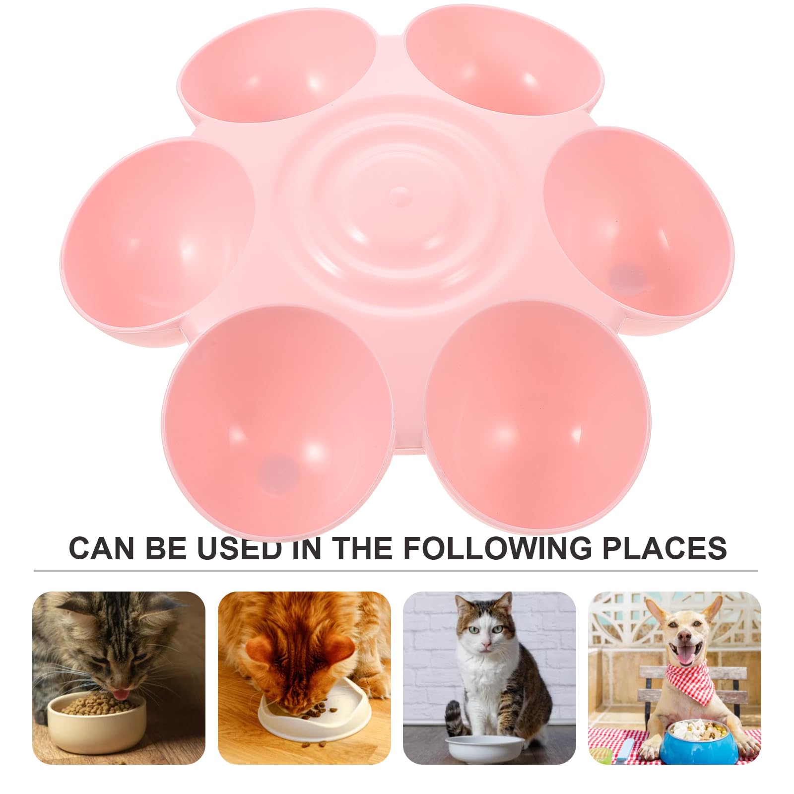 POPETPOP 6-Piece Cat Food and Water Bowl Set - Durable Pet Feeder for Kittens, Puppies, and Multiple Cats | Non-Slip Indoor Cat Dishes for Dry/Wet Food & Water | Perfect for Multi-Cat Homes, Automatic Feeders, and Pet Feeding Stations