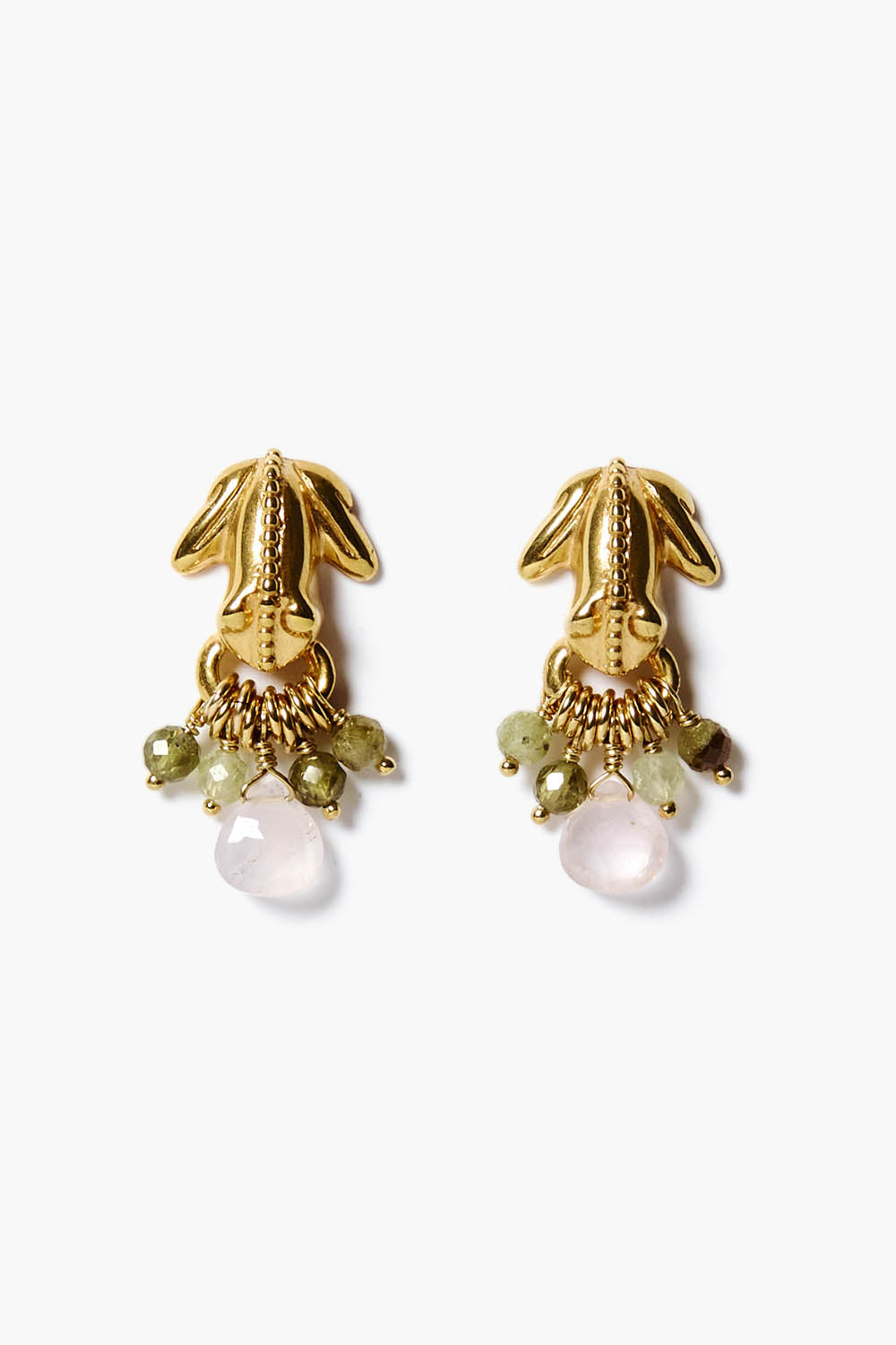 Exquisite Green Garnet Frog Earrings - Handcrafted Dangle Jewelry for Women | Perfect for Parties, Gifts & Nature Lovers