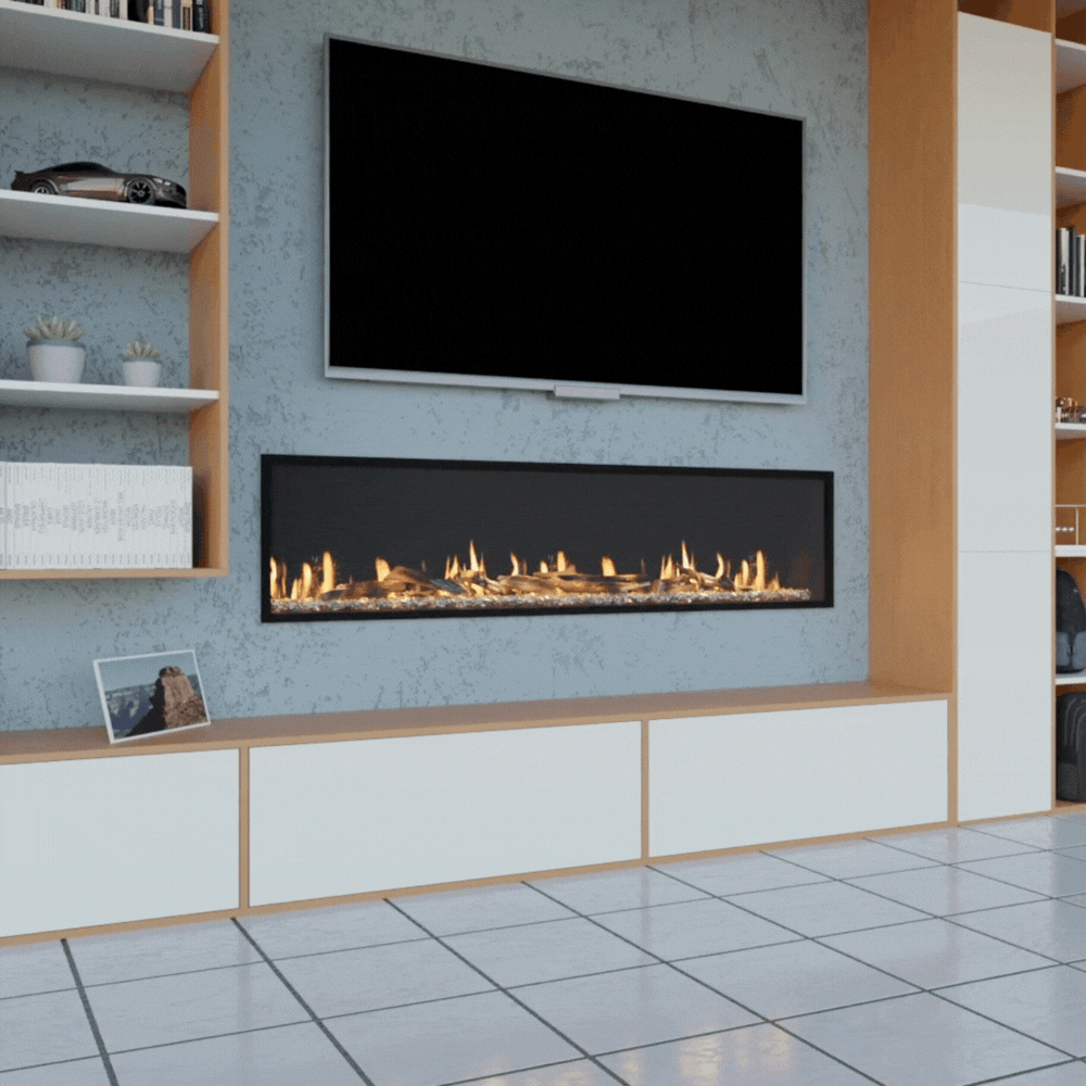 Modern Flames Orion Slim Built-In/Wall Mounted Smart Electric Fireplace - Realistic Flame Effect for Living Room, Bedroom & Office - WiFi Enabled Virtual Fireplace with Adjustable Heat & Lighting