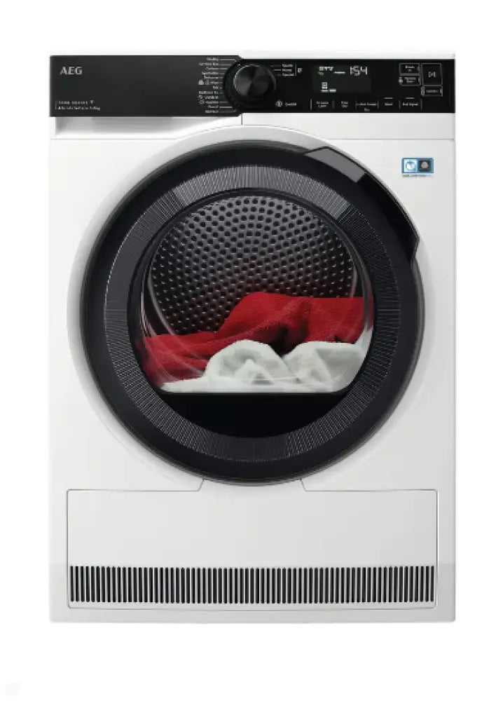 AEG T738A4OBC 8kg/17.6lb 7000 Series Heat Pump Dryer - Energy Efficient, Quiet & Fast Drying for Home & Laundry Room