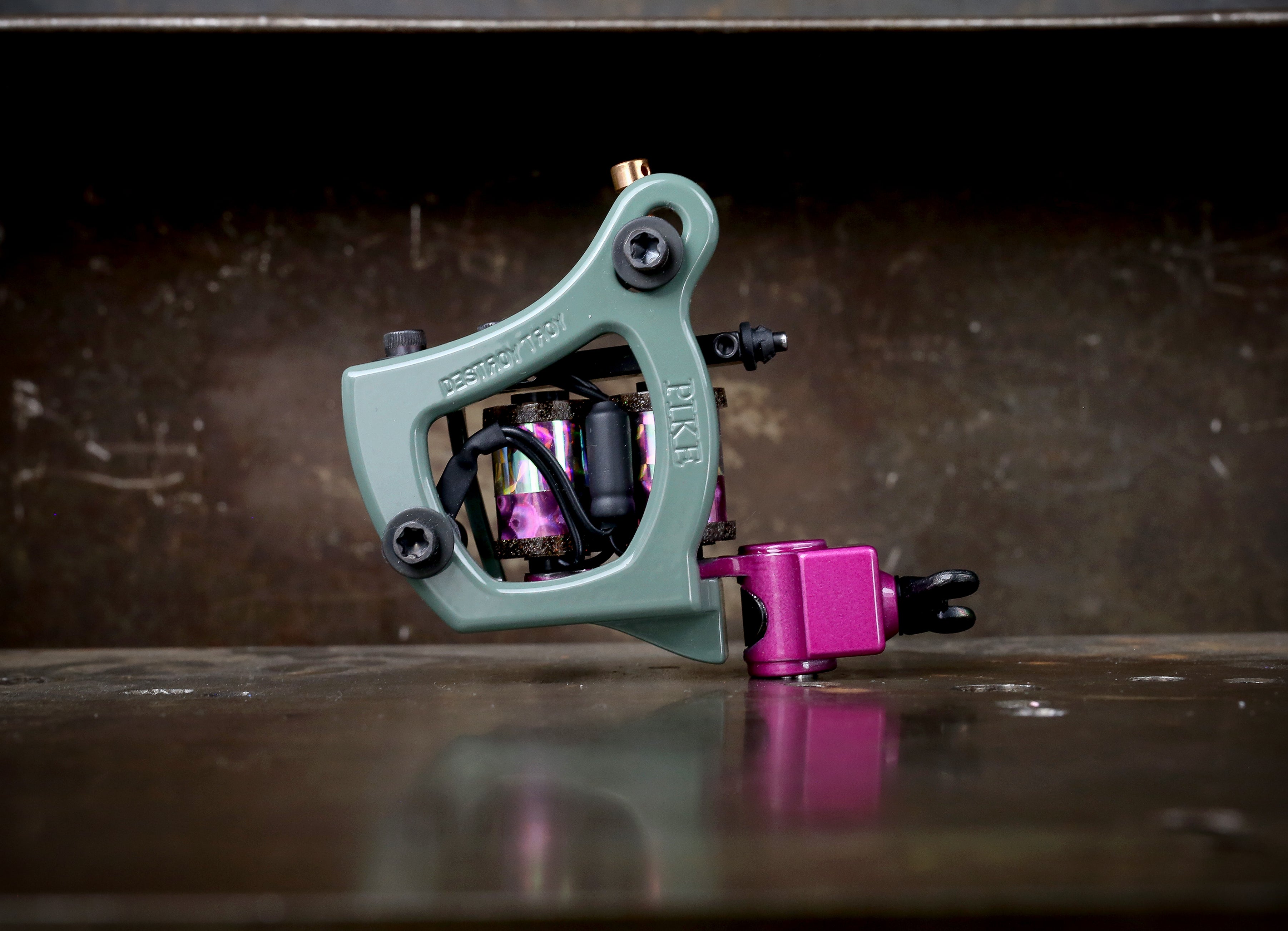 Limited Edition Mike Pike x Destroy Troy Teacup Liner - Green & Pink - Perfect for Skateboarding, Streetwear Fashion & Collector's Items
